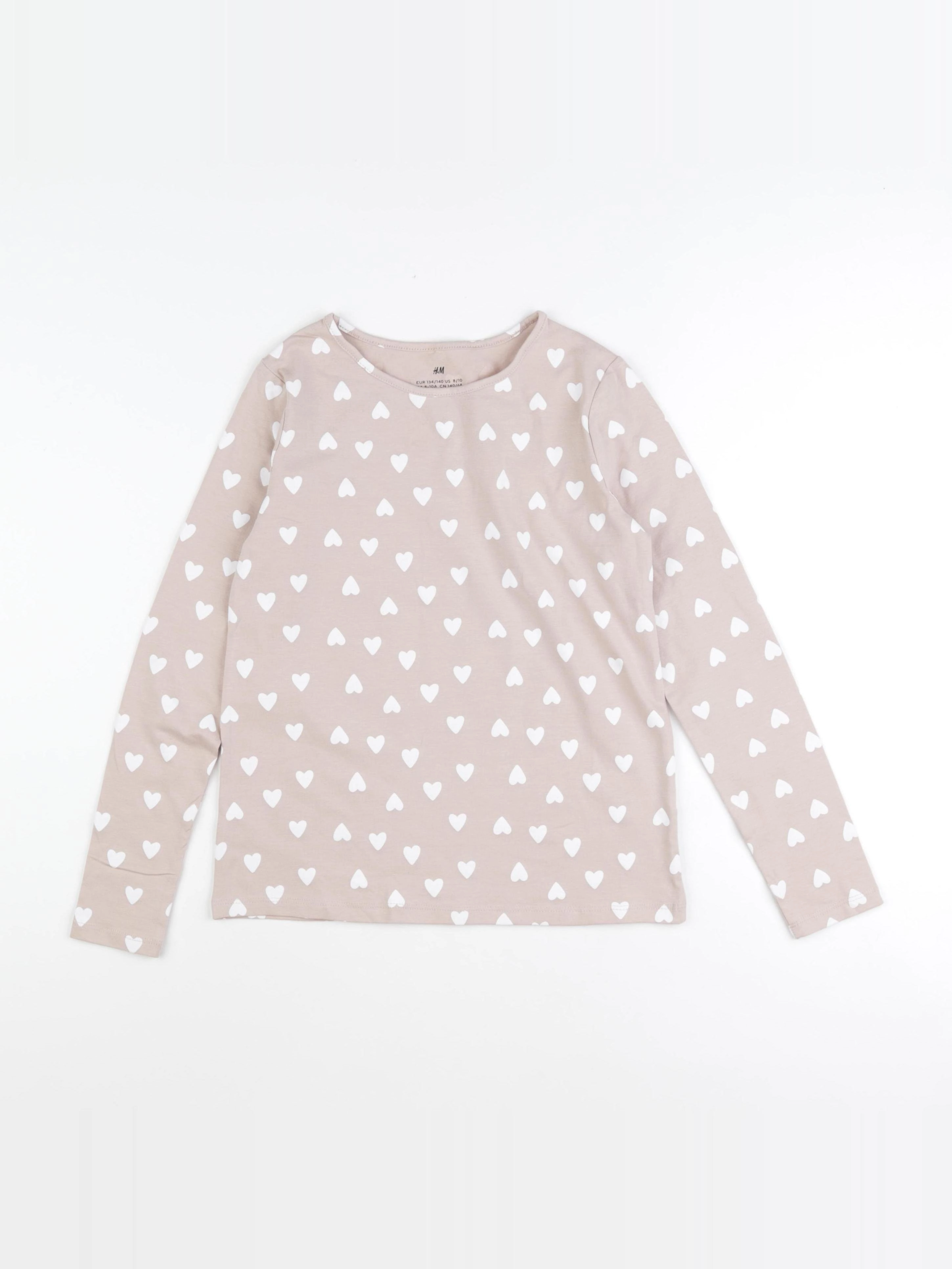 H&M - tee-shirt beige - 8/10 ans