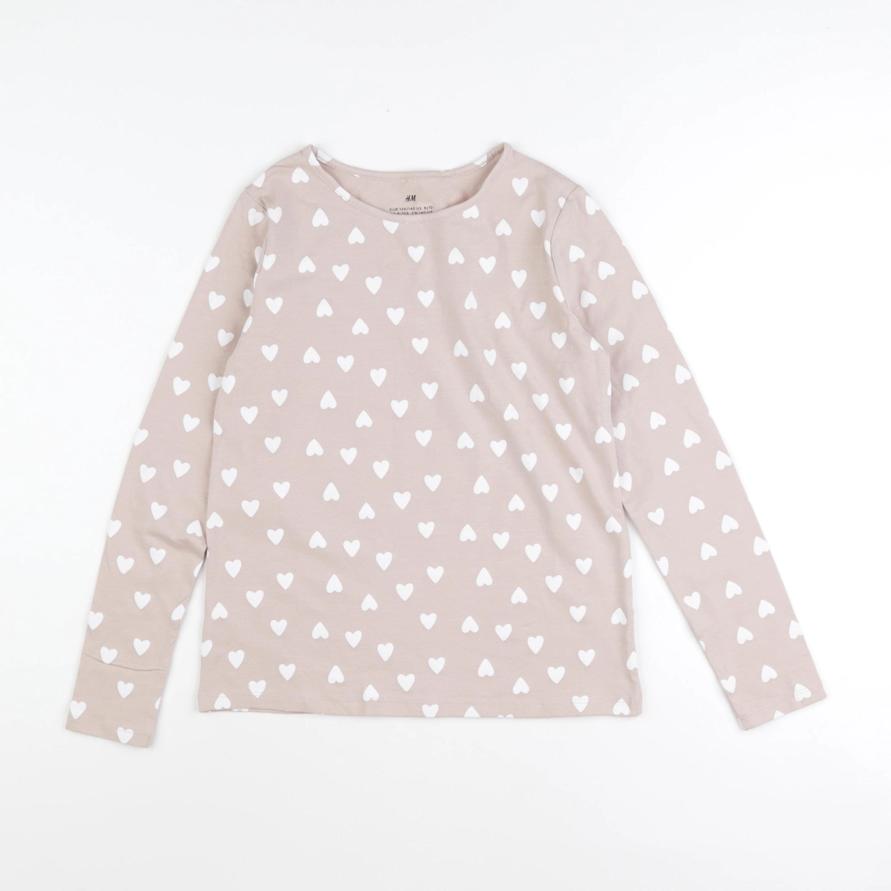 H&M - tee-shirt beige - 8/10 ans