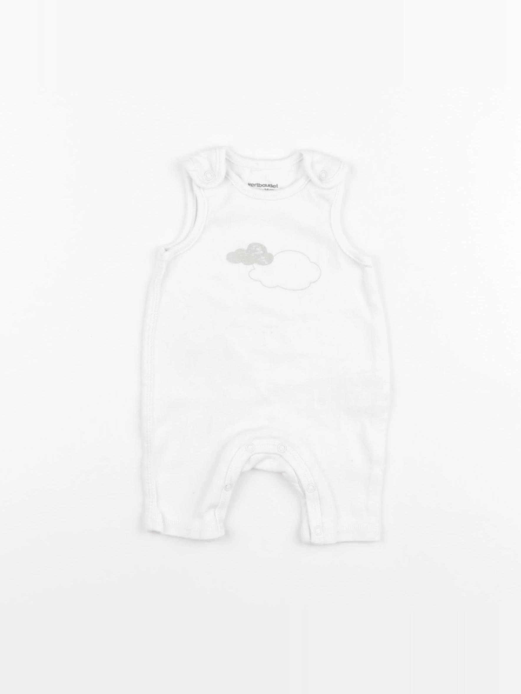 Vertbaudet - pyjama coton blanc - 1 mois
