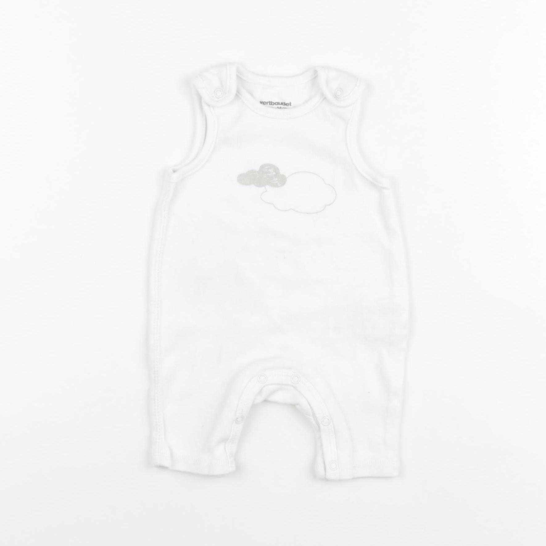 Vertbaudet - pyjama coton blanc - 1 mois