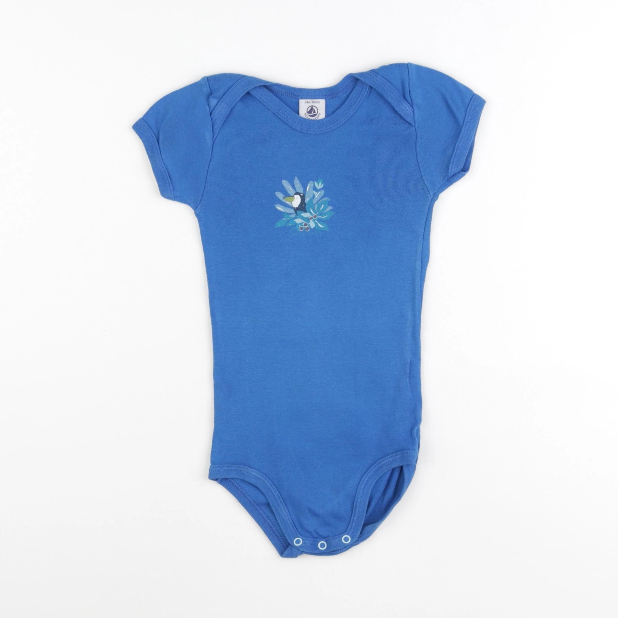 Petit Bateau - body bleu - 24 mois