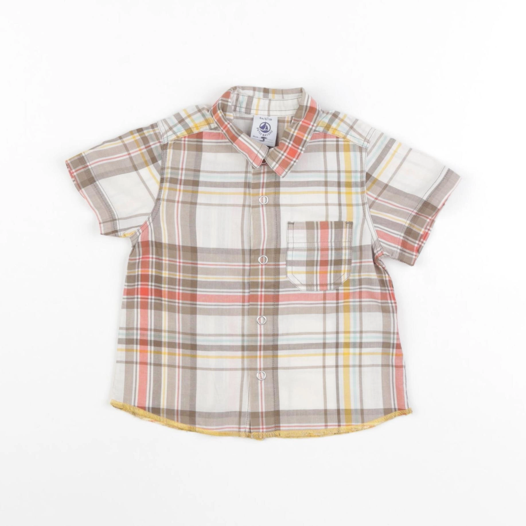 Petit Bateau - chemise multicolore - 6 mois