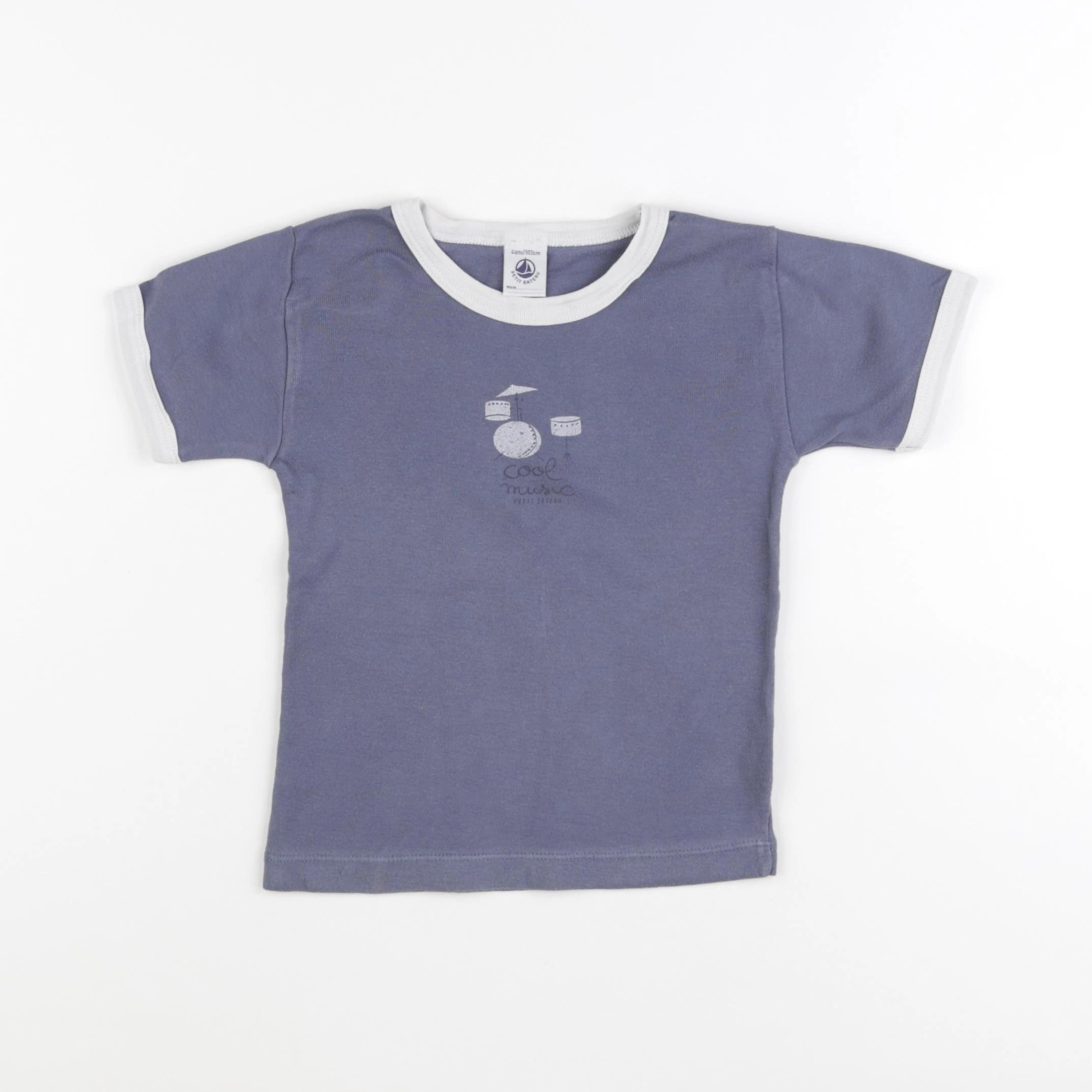 Petit Bateau - maillot de corps bleu - 4 ans