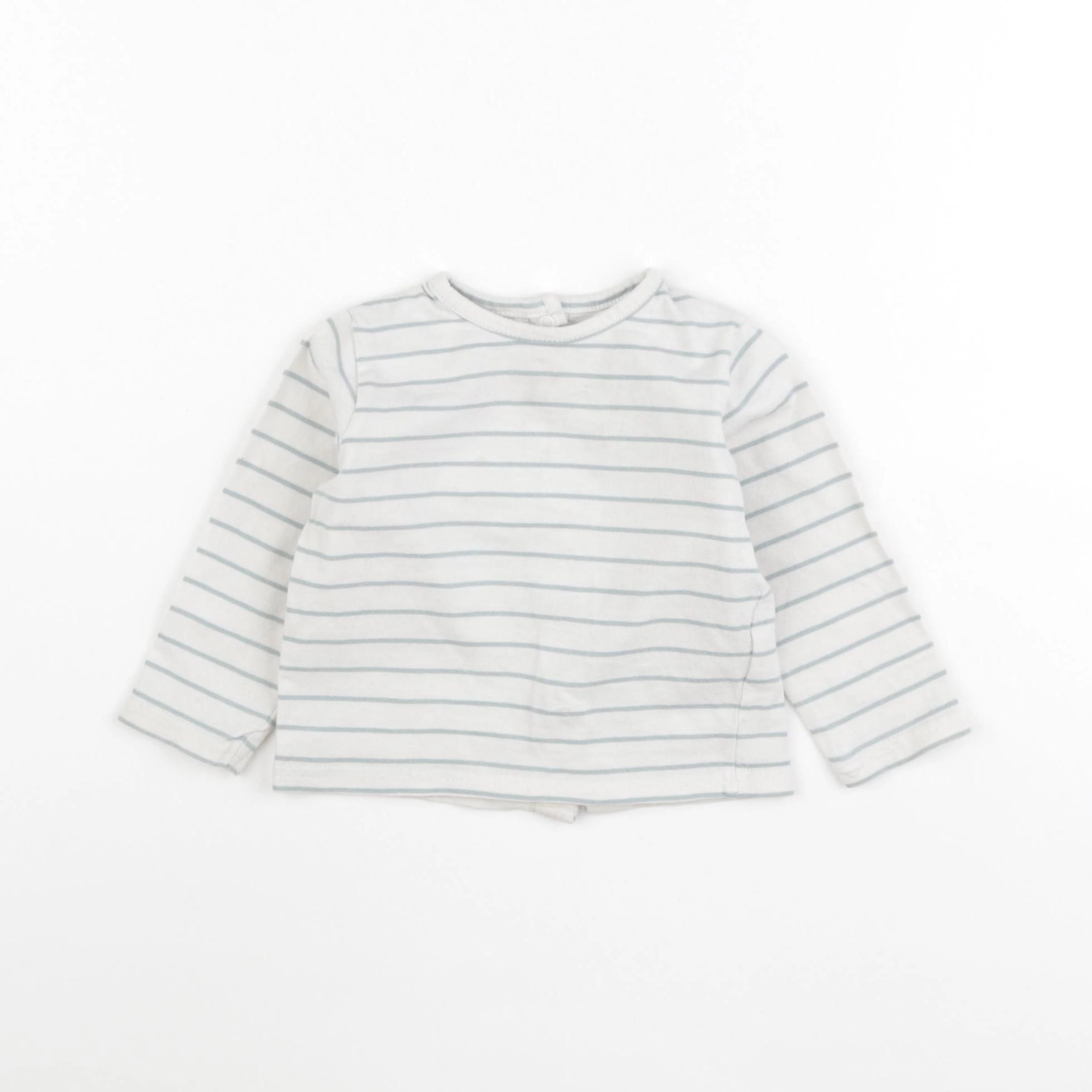 Vertbaudet - tee-shirt blanc, bleu - 9 mois