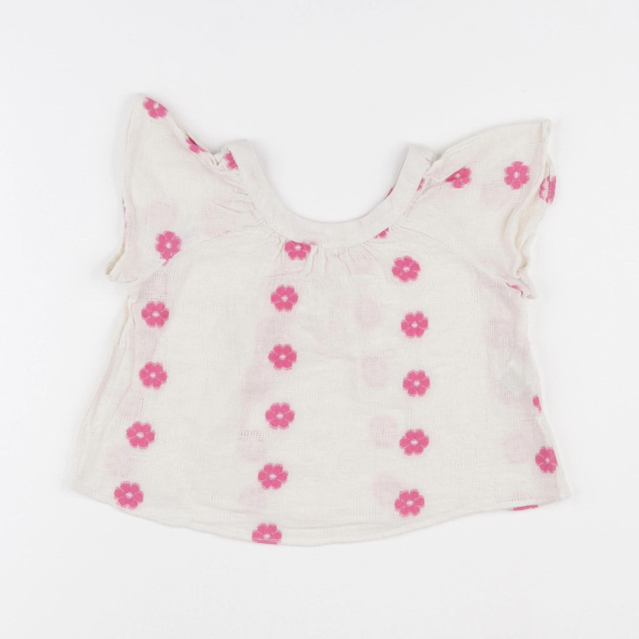 Zara - blouse beige, rose - 2/3 ans