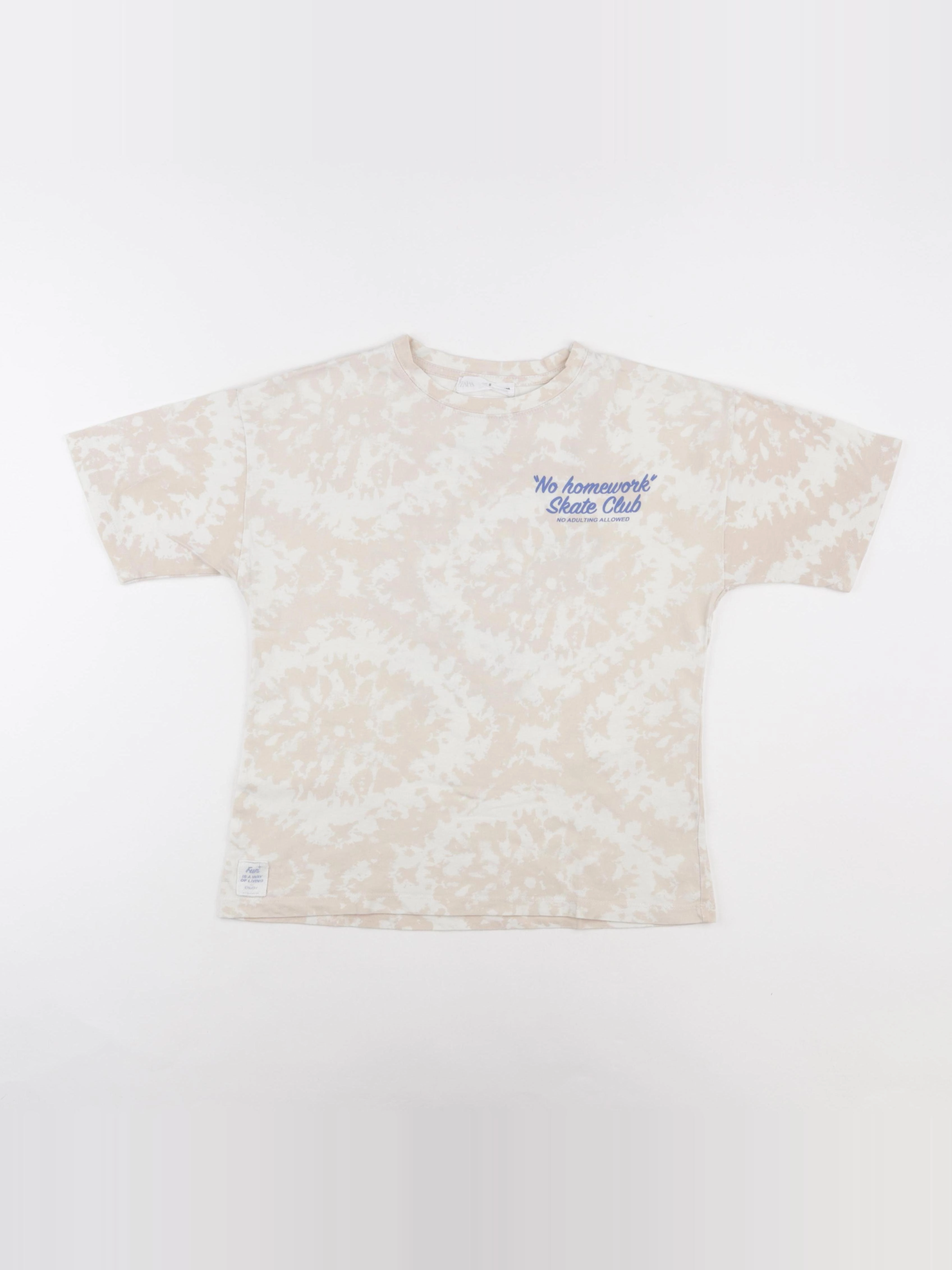 Zara - tee-shirt blanc, beige - 8 ans