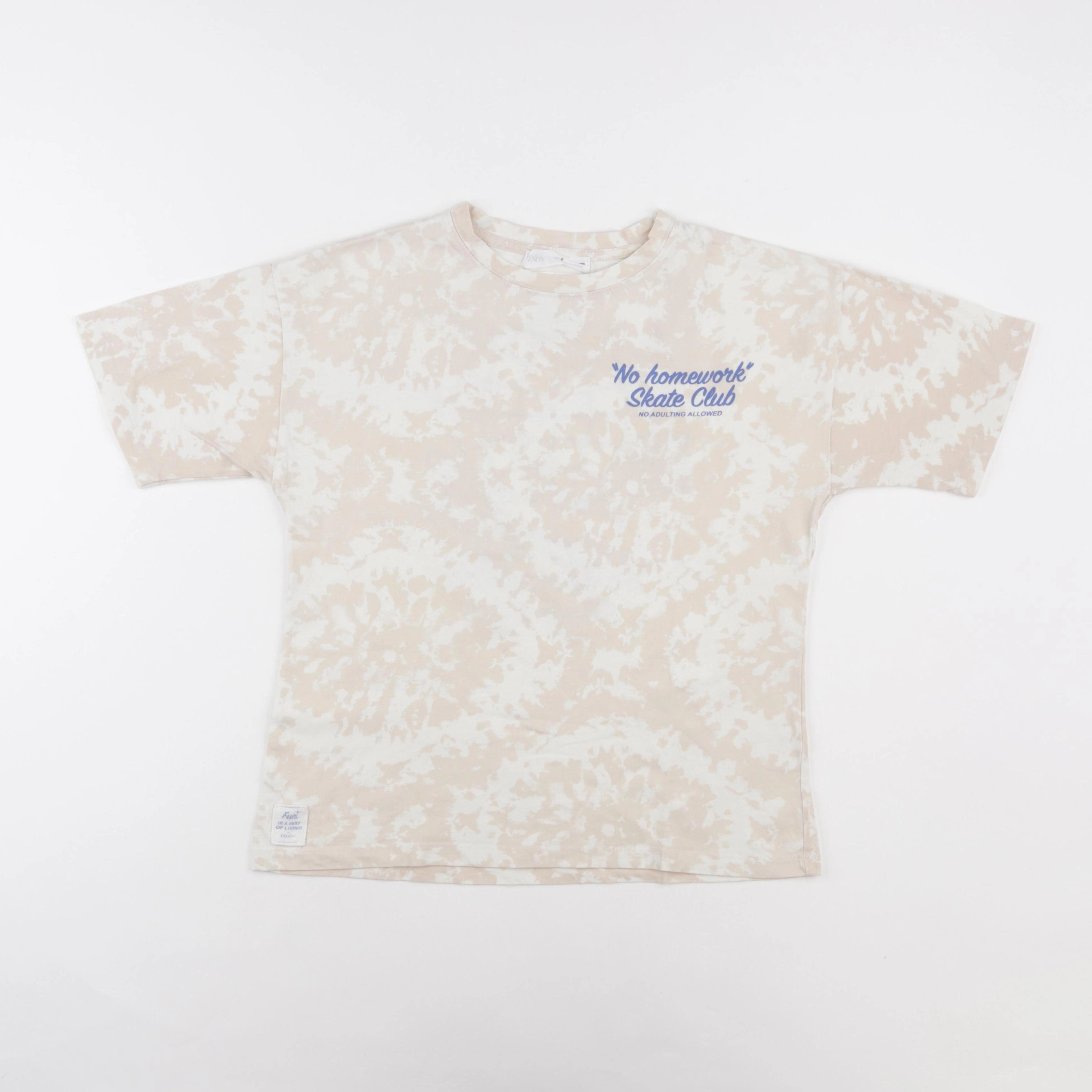 Zara - tee-shirt blanc, beige - 8 ans