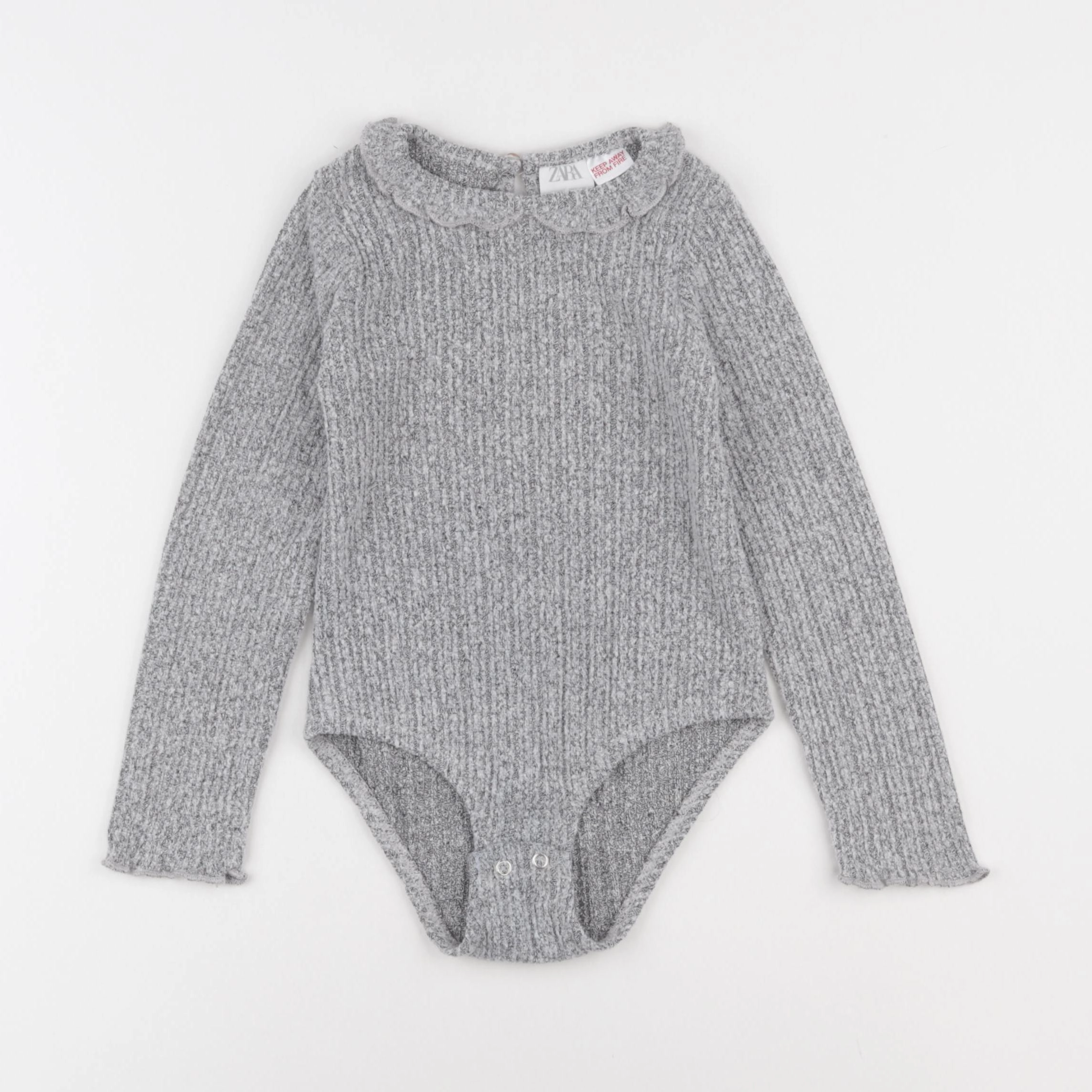 Zara - body tee-shirt gris - 4/5 ans