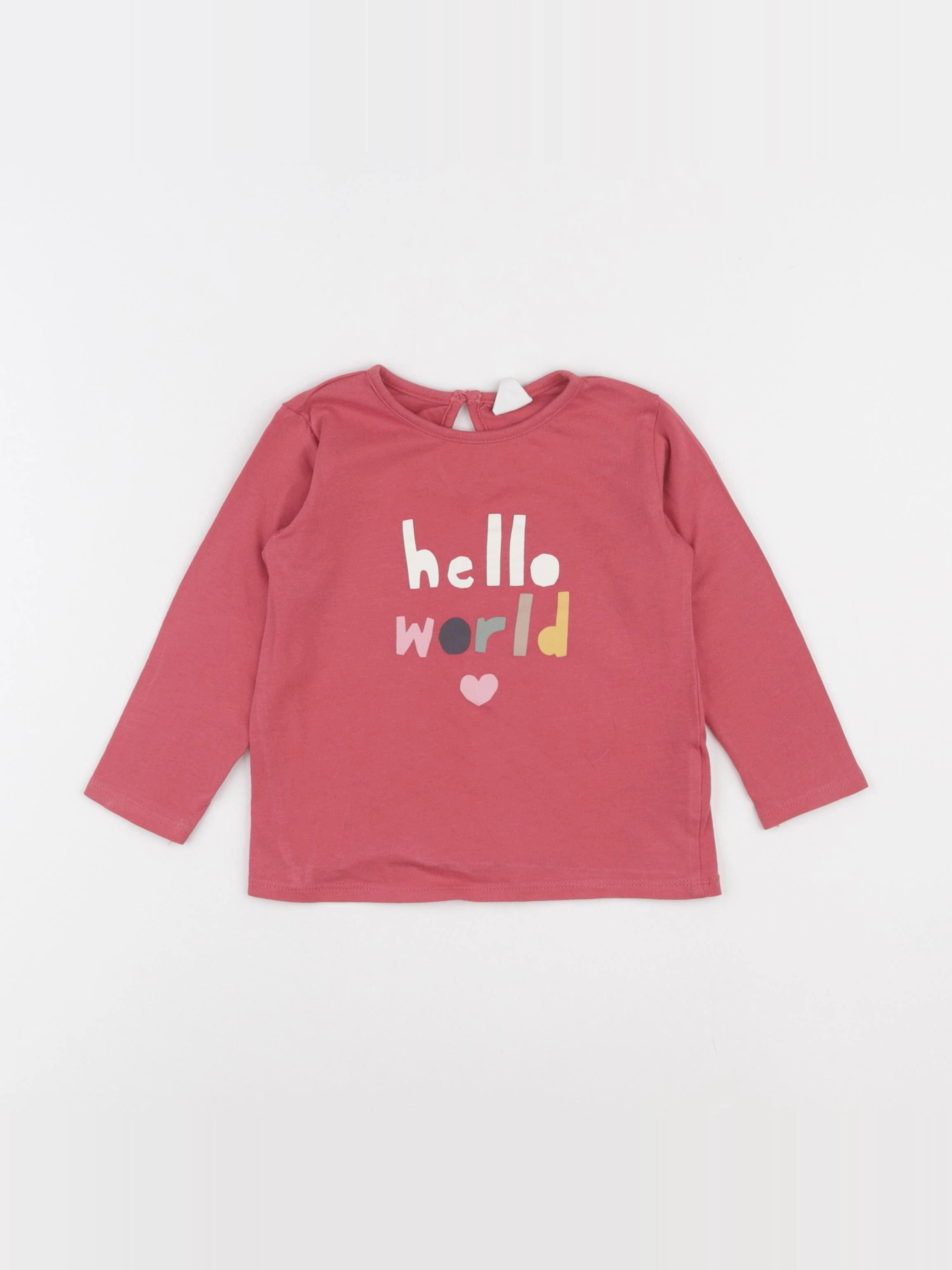 H&M - tee-shirt rose - 12/18 mois