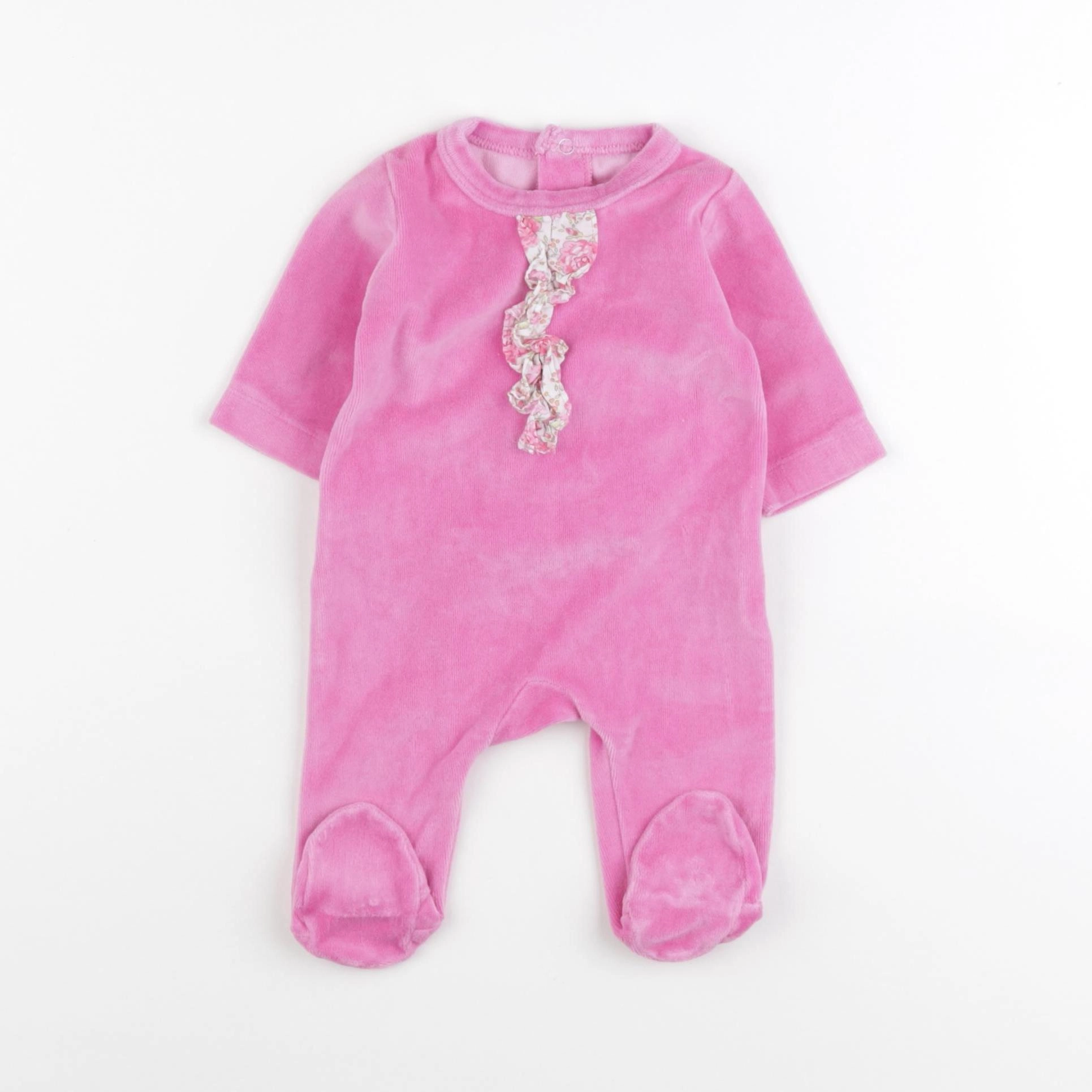 Jacadi - pyjama velours rose - 1 mois