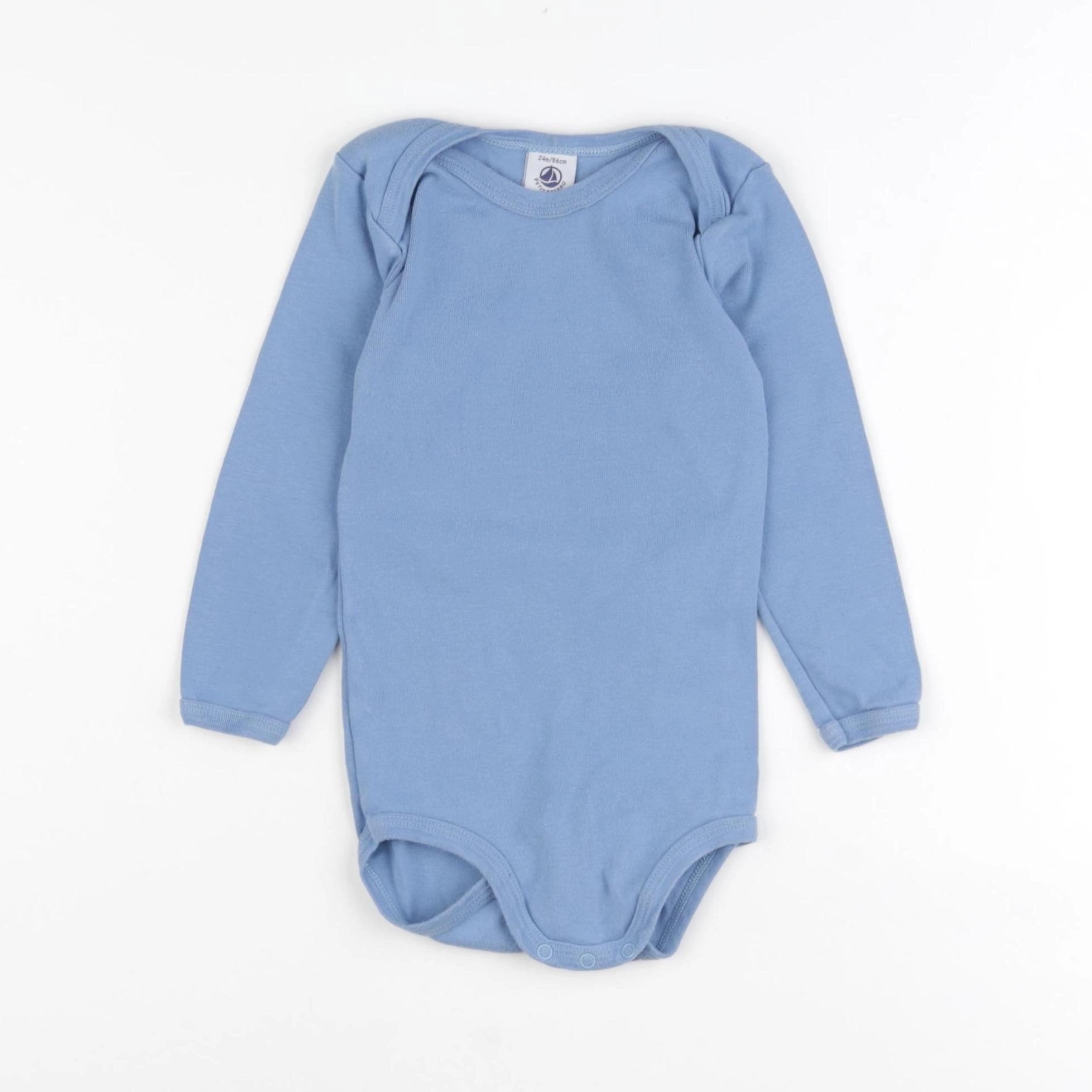 Petit Bateau - body bleu - 24 mois