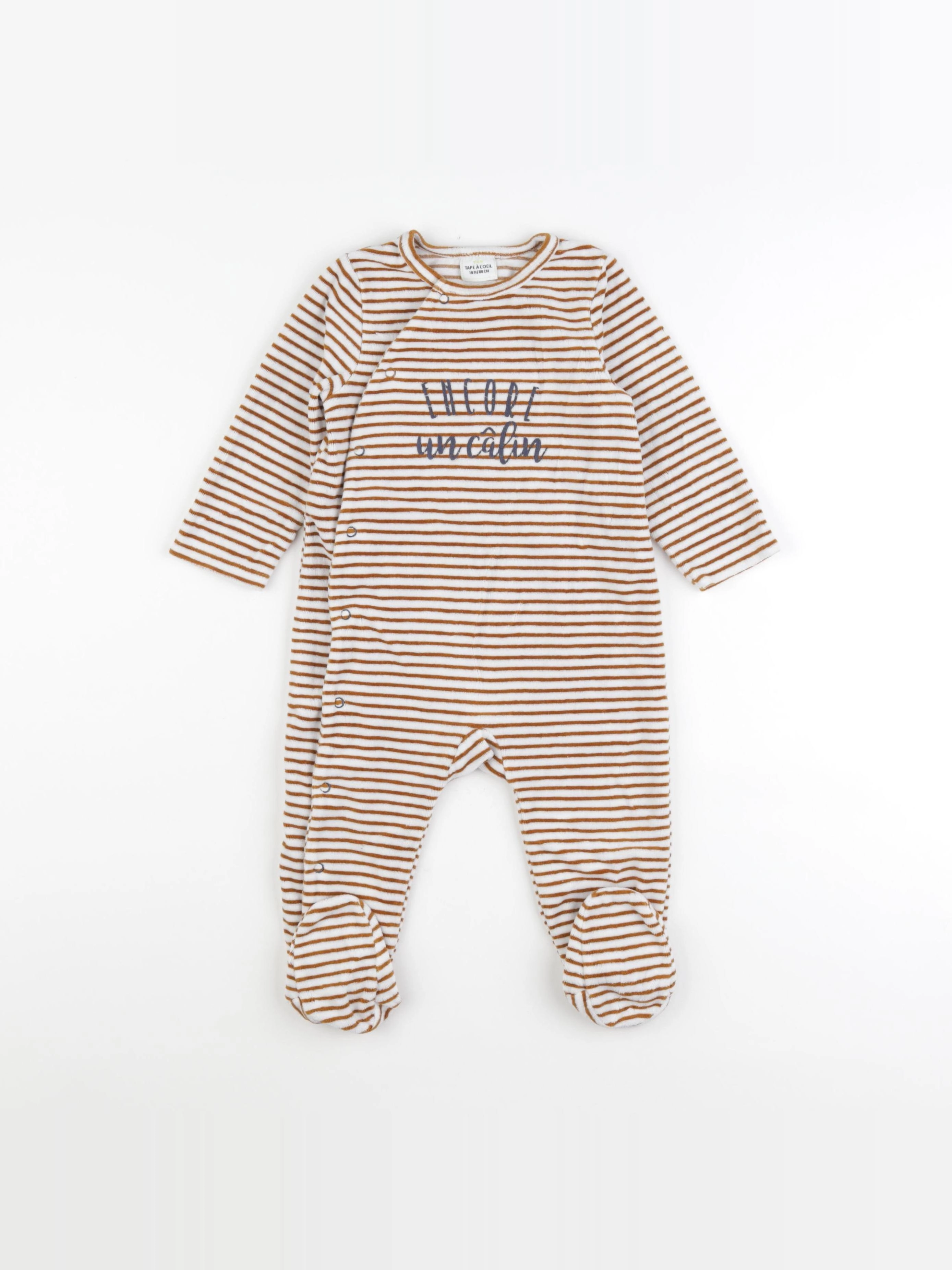 Tape à l'oeil - pyjama velours blanc, marron - 18 mois