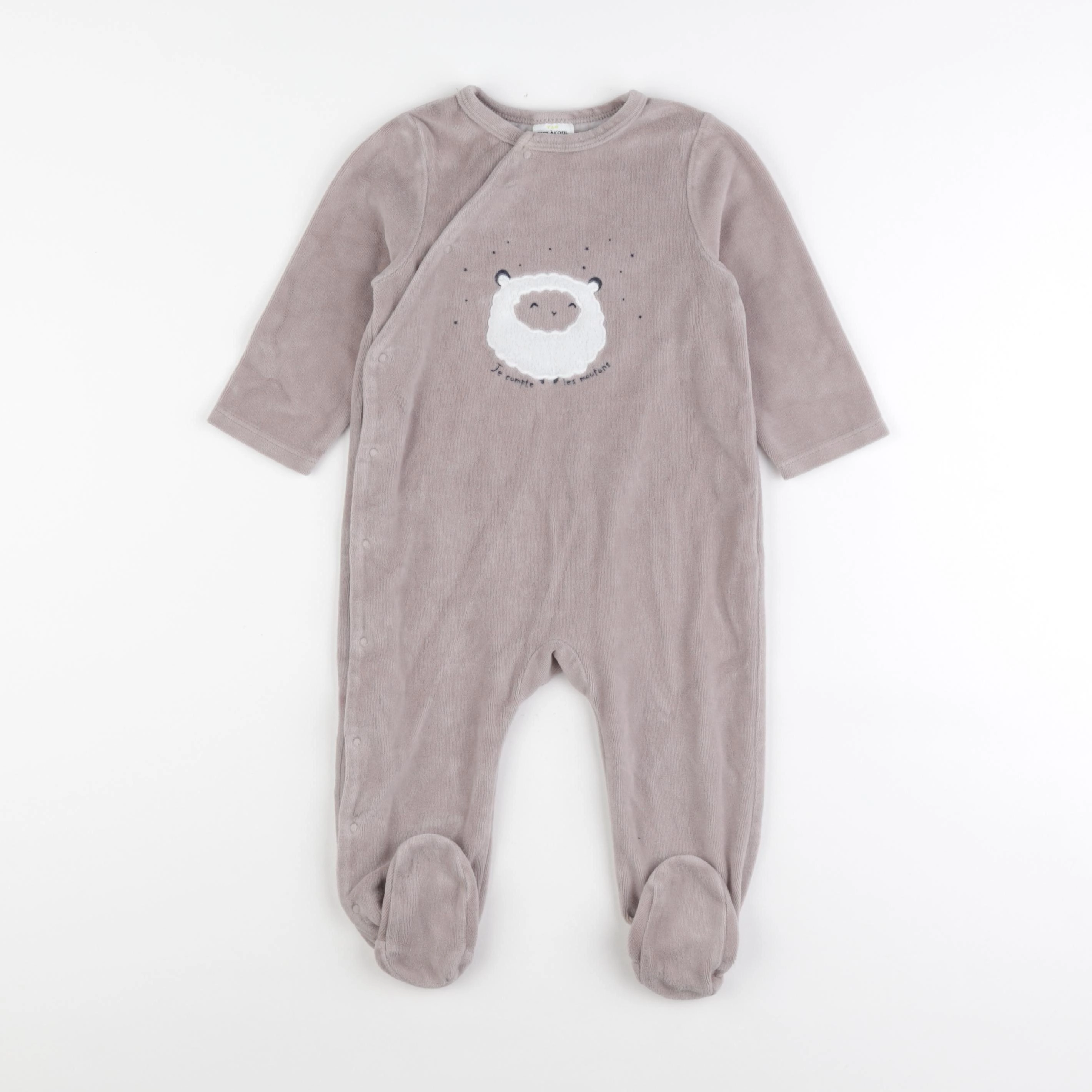 Tape à l'oeil - pyjama velours gris - 18 mois