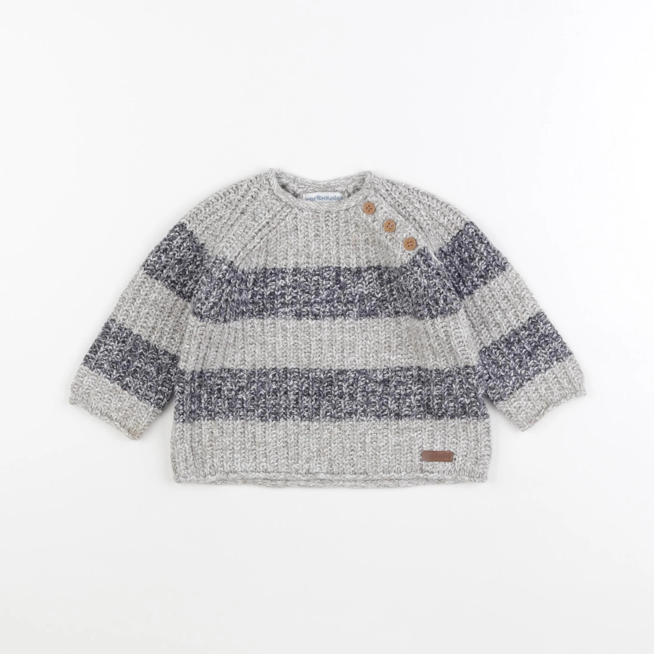 Vertbaudet - pull gris - 6 mois