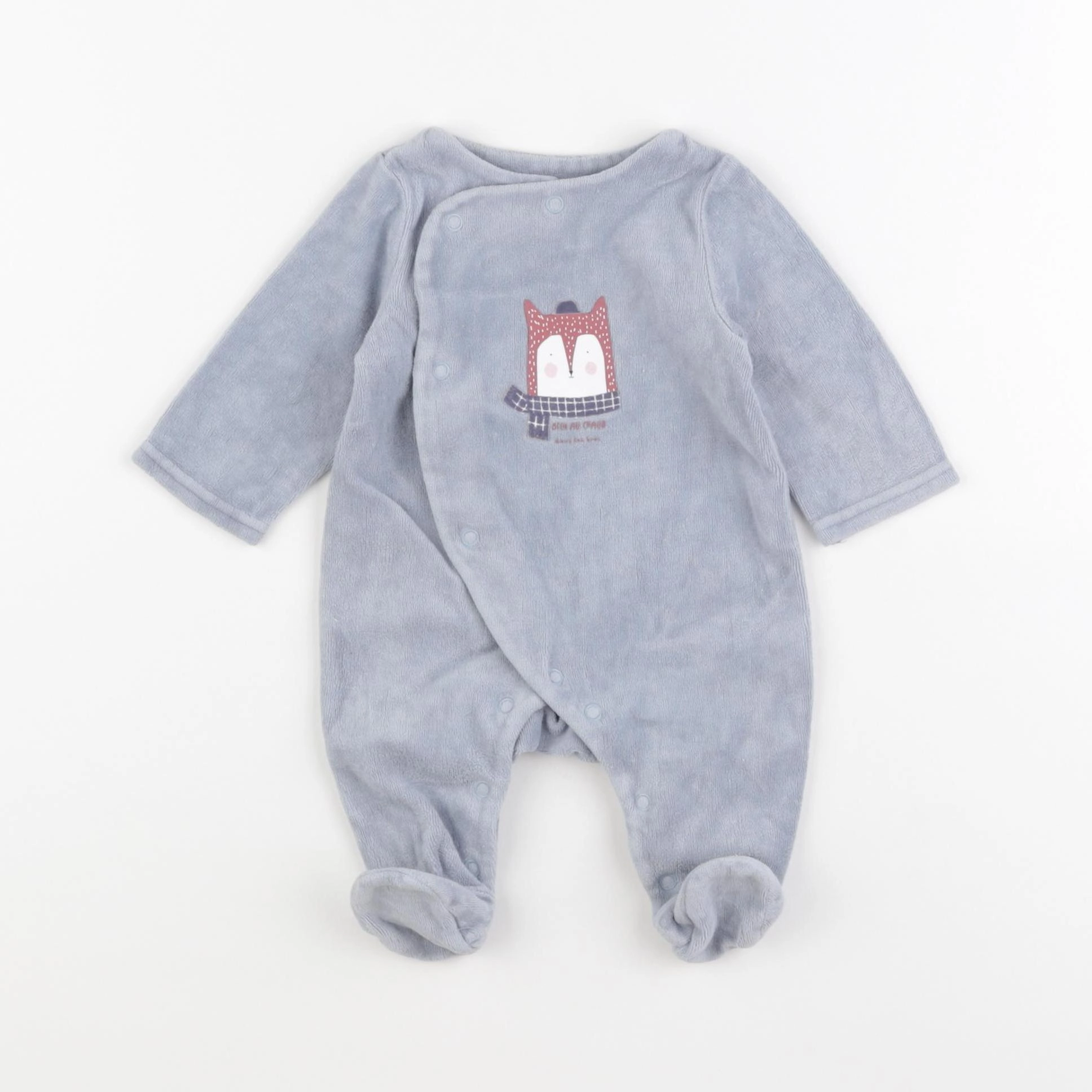 Tape à l'oeil - pyjama velours bleu - 1 mois