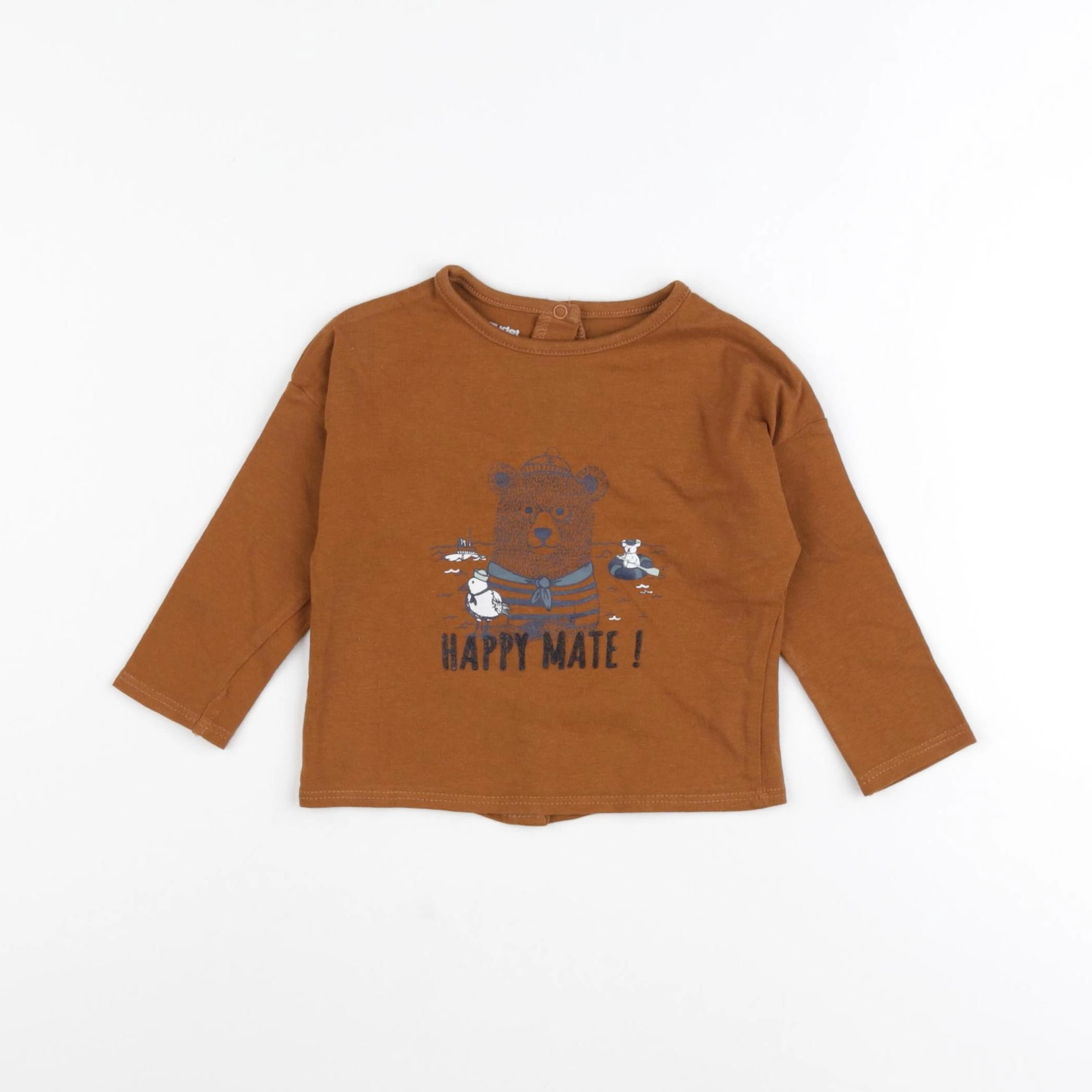 Vertbaudet - tee-shirt marron - 6 mois