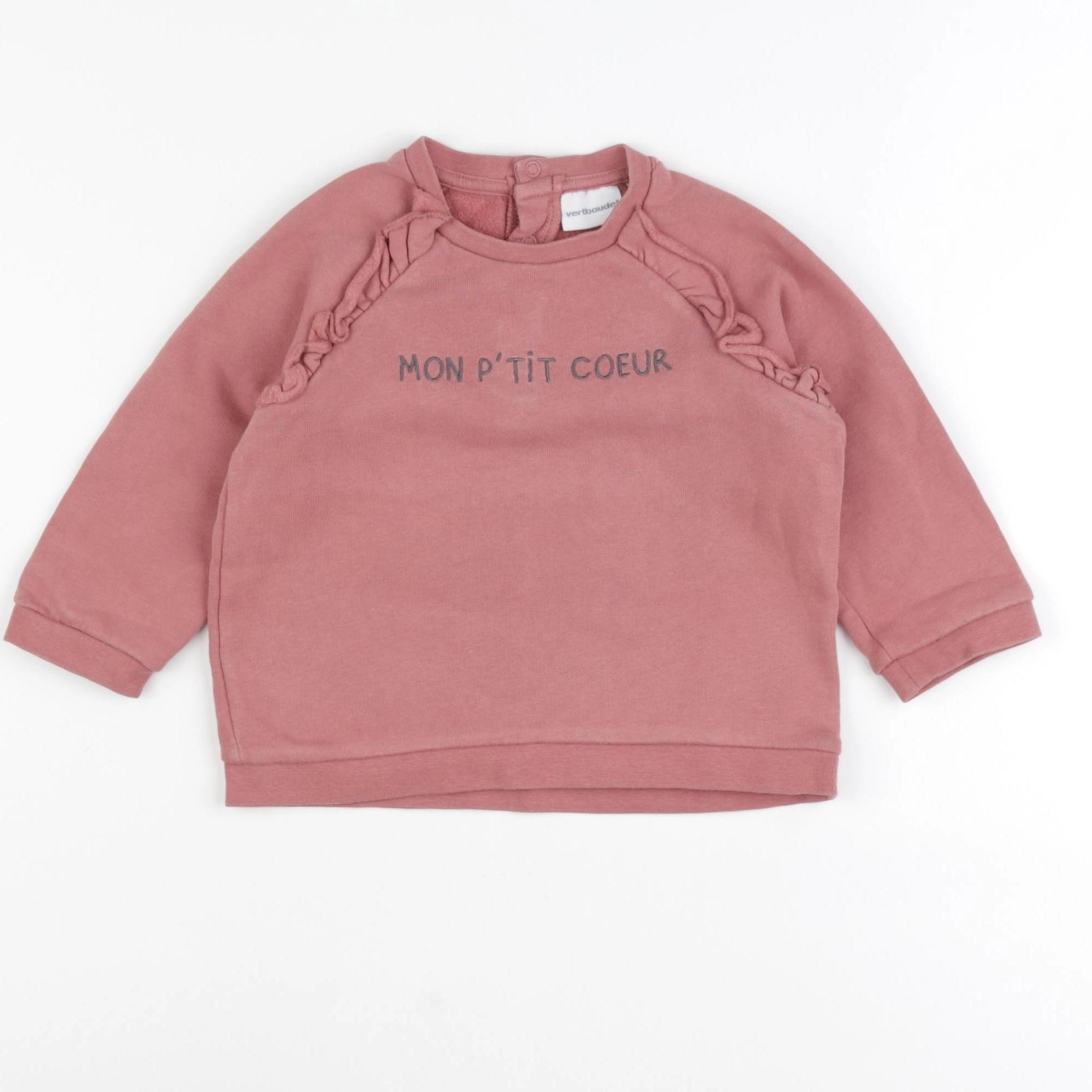 Vertbaudet - sweat rose - 18 mois
