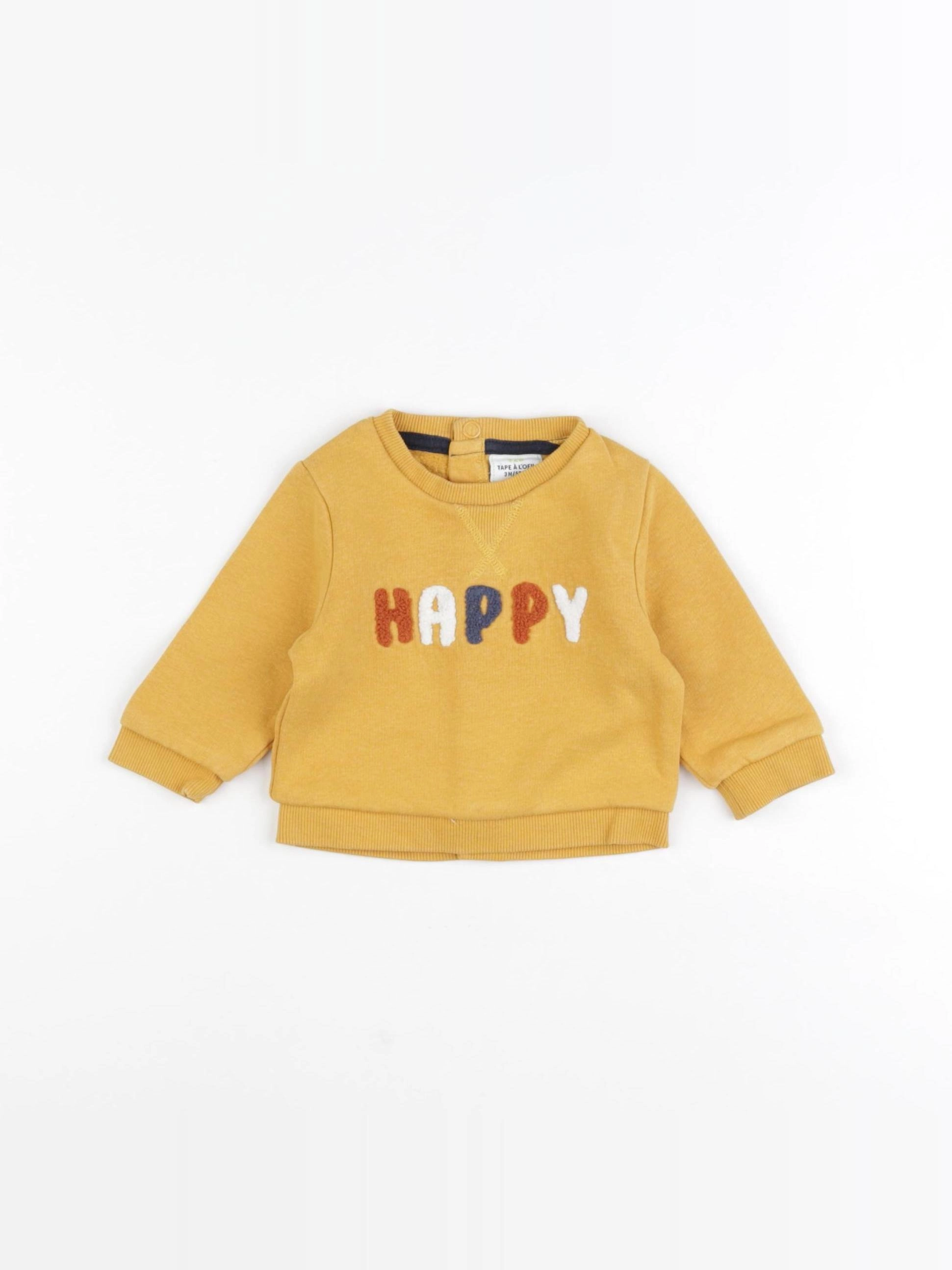 Tape à l'oeil - sweat jaune - 3 mois