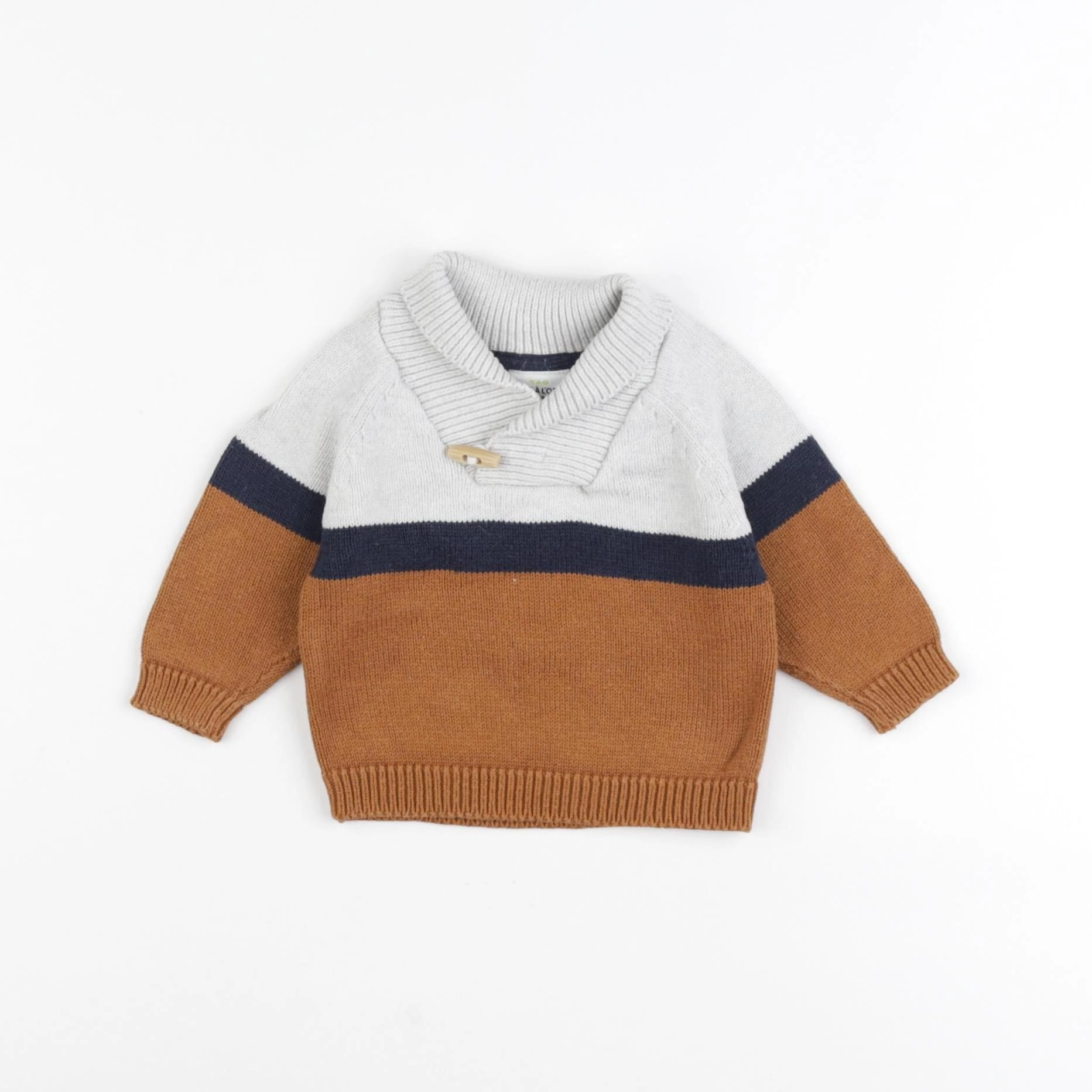 Tape à l'oeil - pull gris, marron - 3 mois