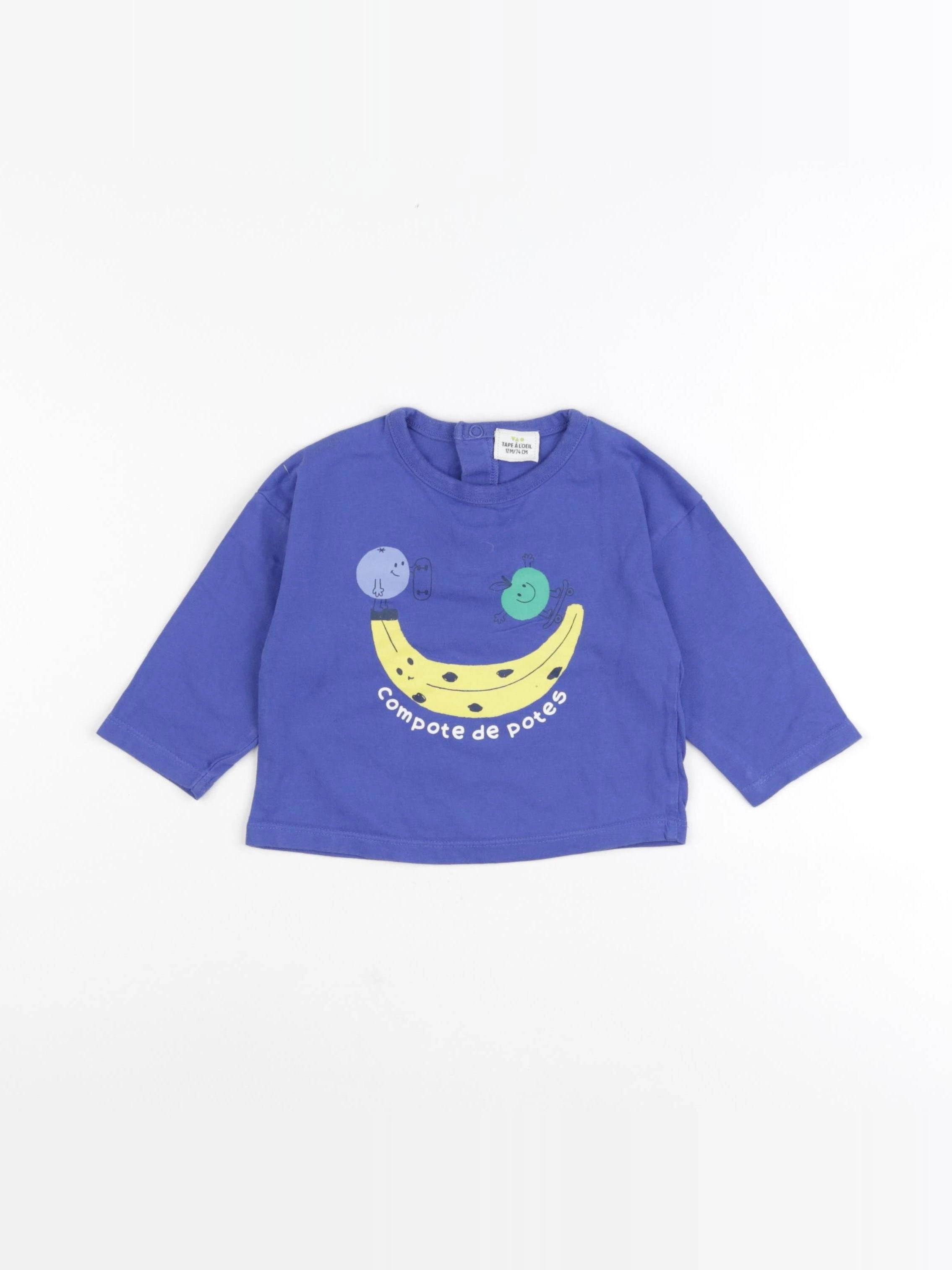 Tape à l'oeil - tee-shirt bleu - 12 mois