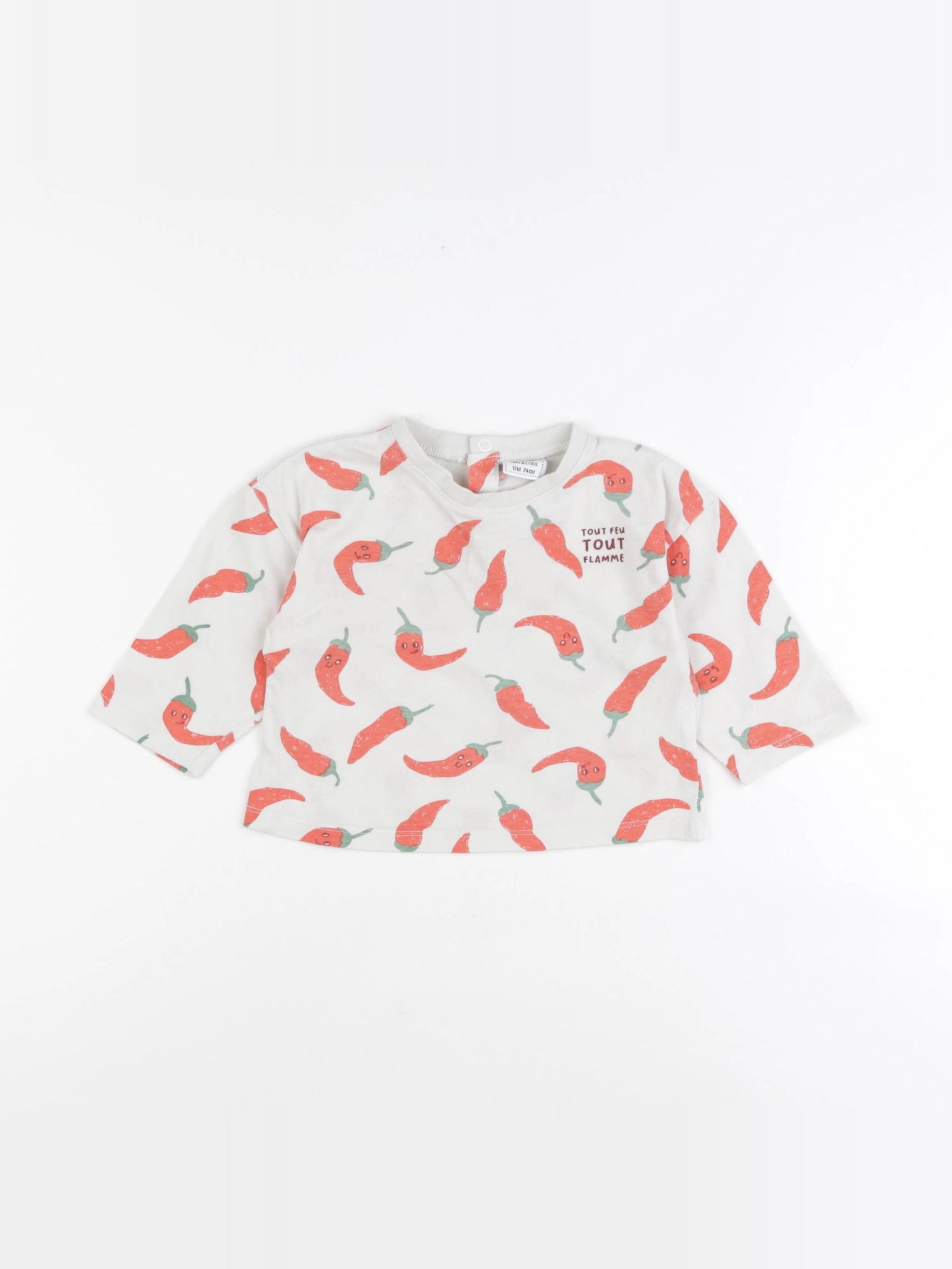 Tape à l'oeil - tee-shirt blanc, rouge - 12 mois
