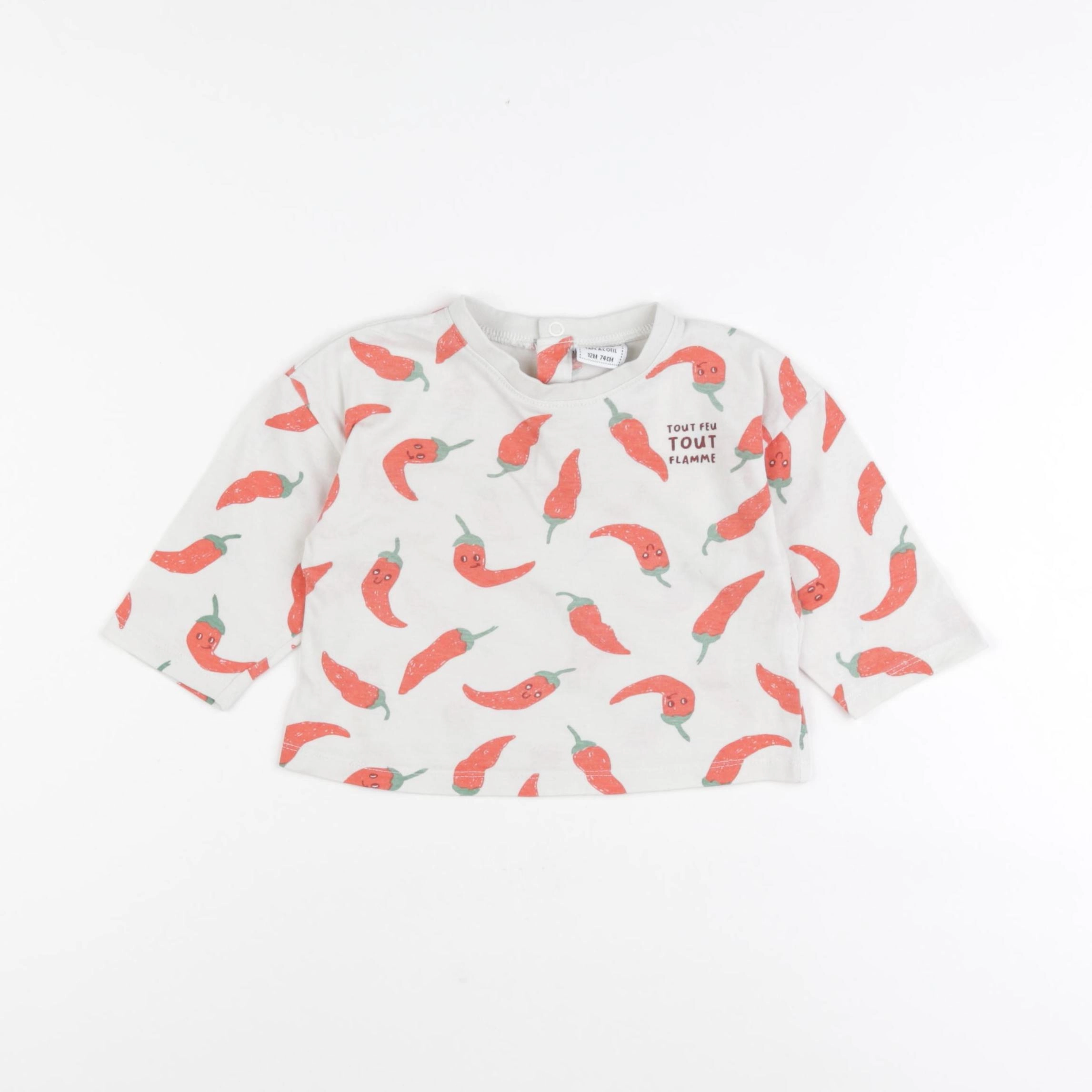 Tape à l'oeil - tee-shirt blanc, rouge - 12 mois