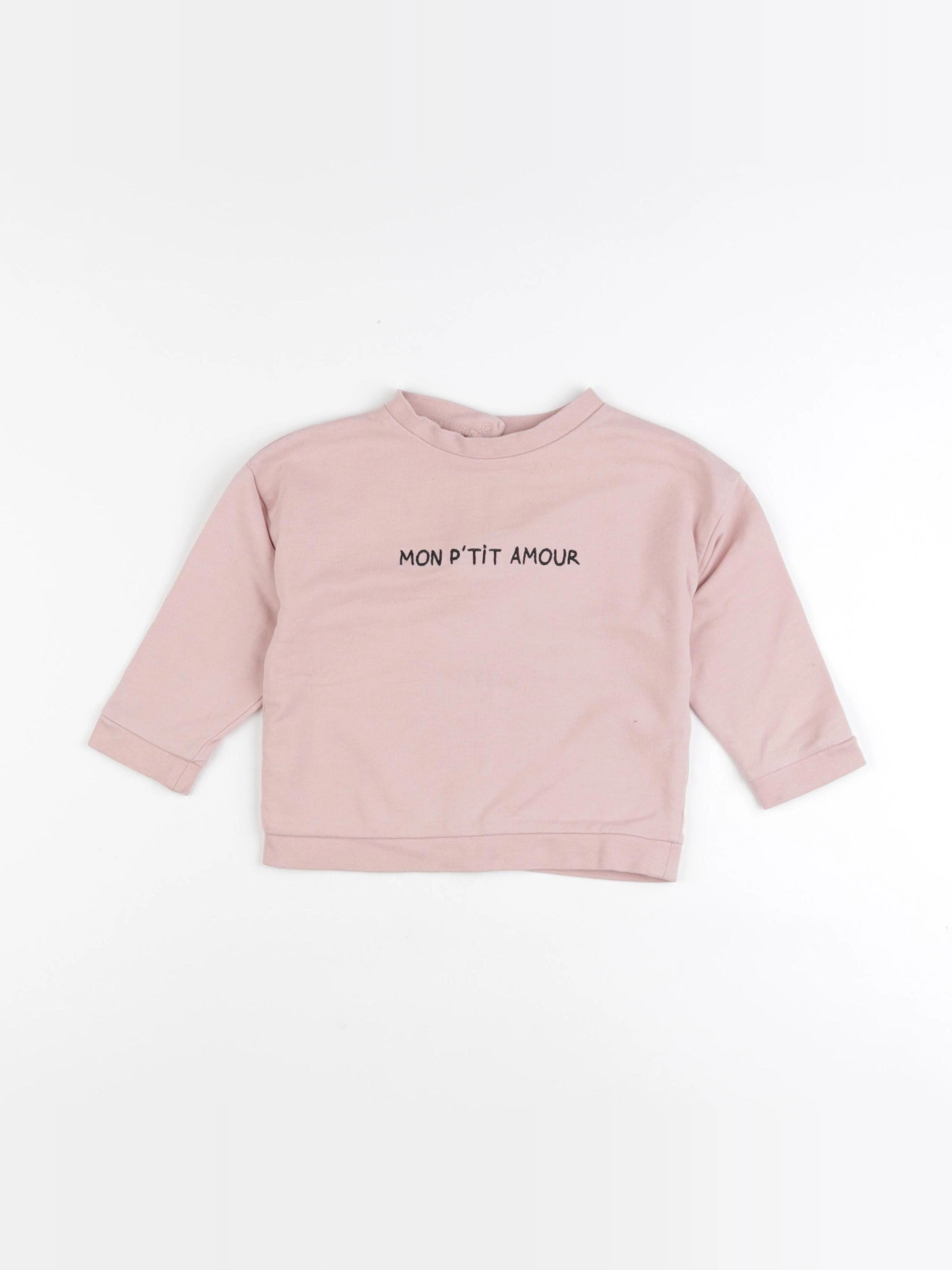 Vertbaudet - sweat rose - 2 ans