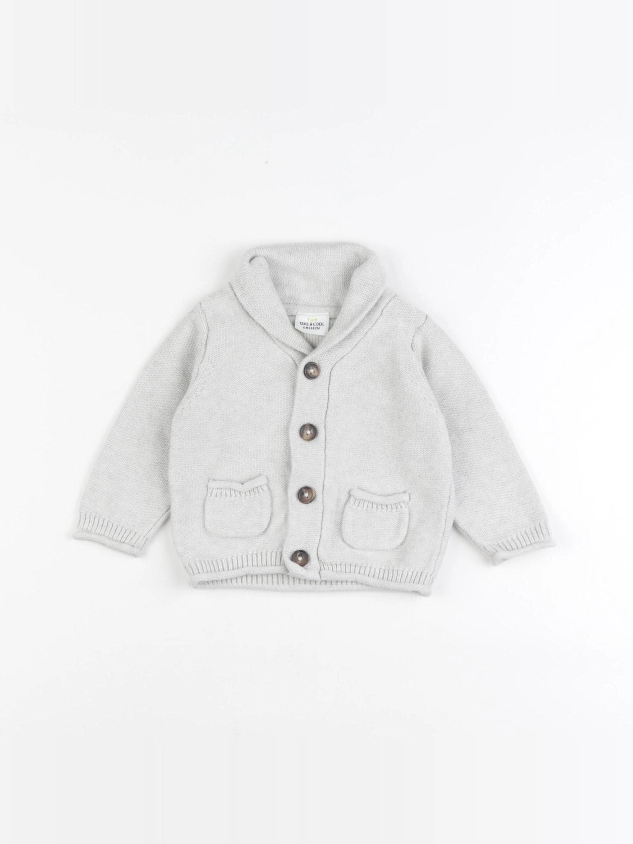 Tape à l'oeil - gilet gris - 6 mois
