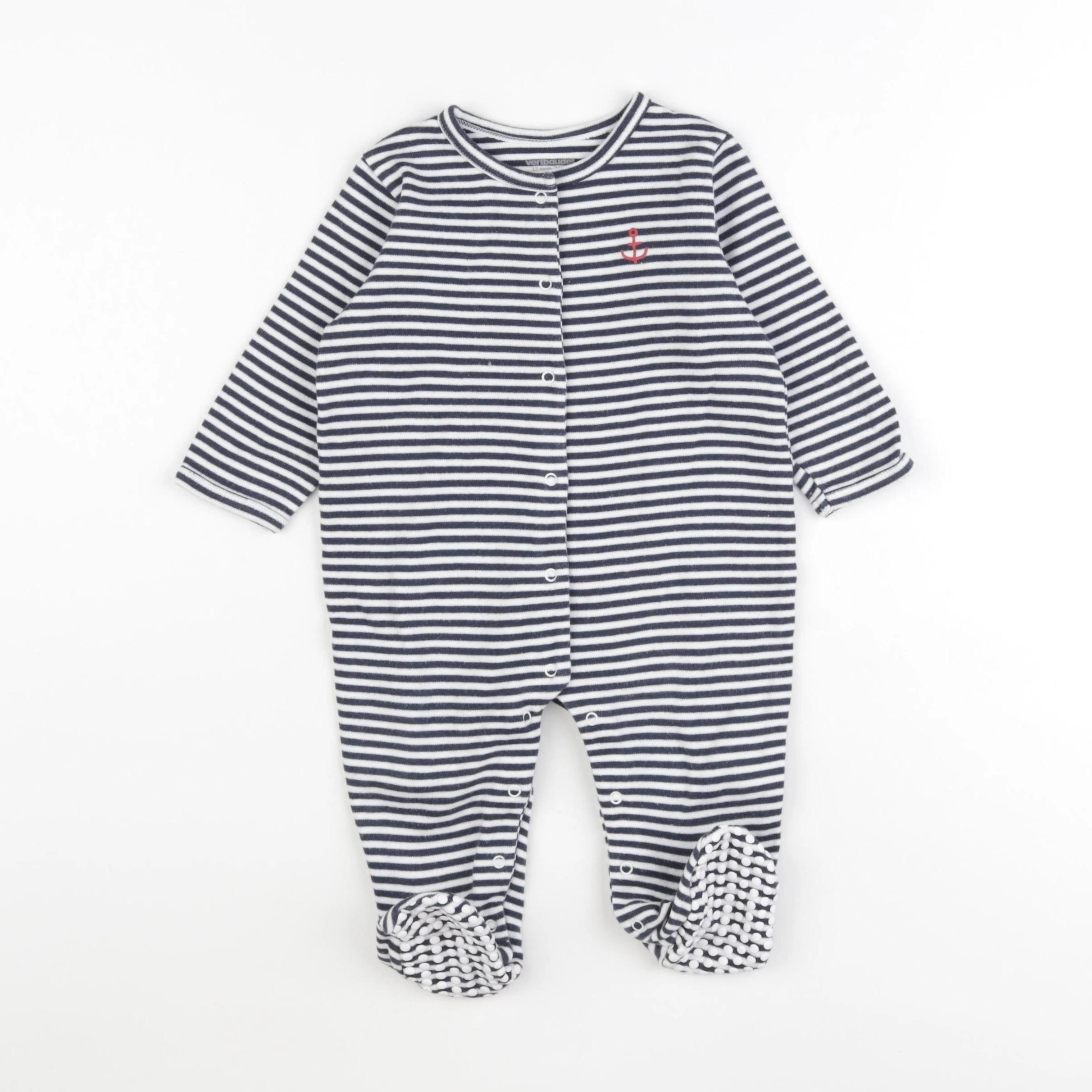 Vertbaudet - pyjama coton bleu - 12 mois