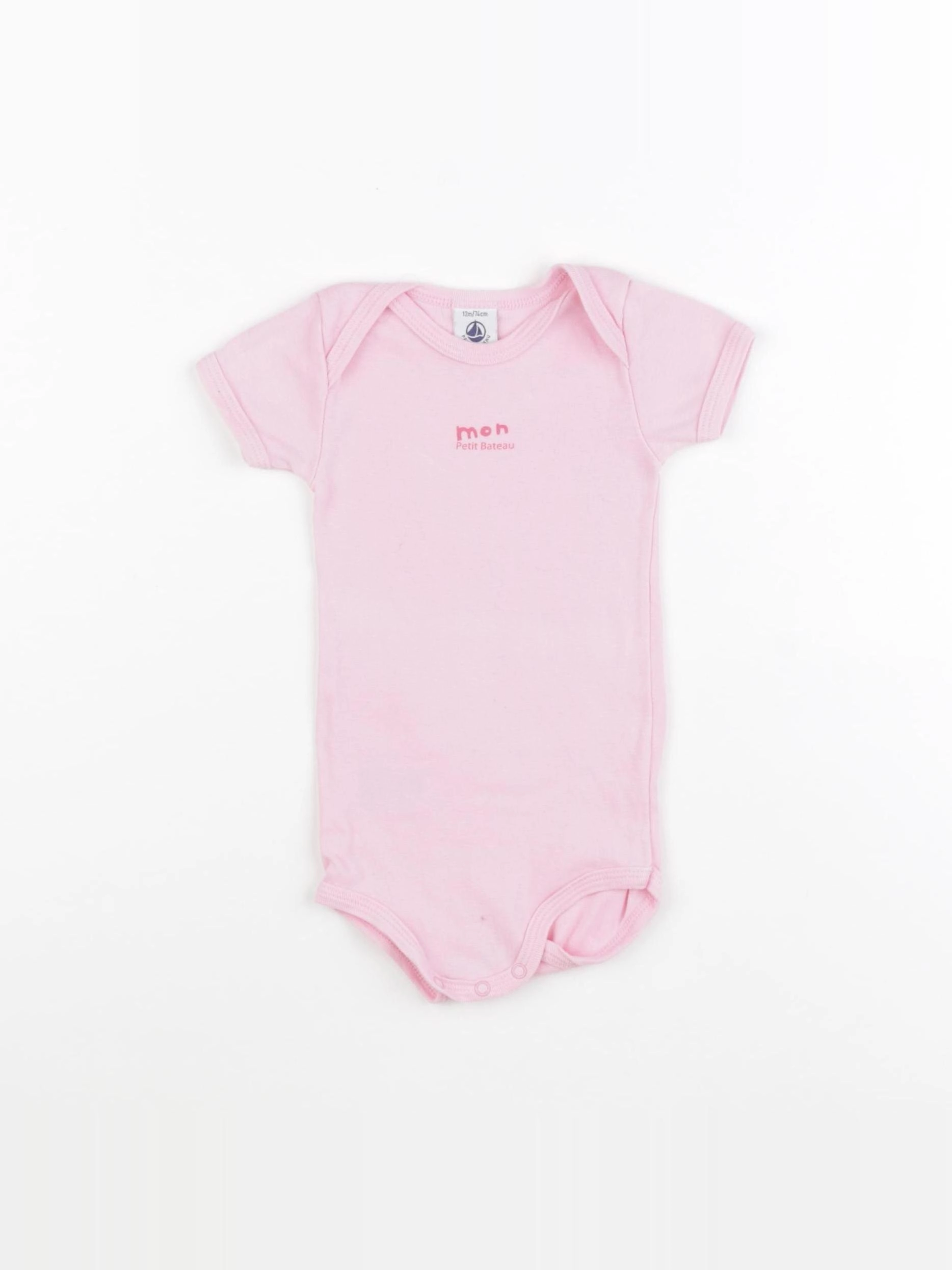 Petit Bateau - body rose - 12 mois