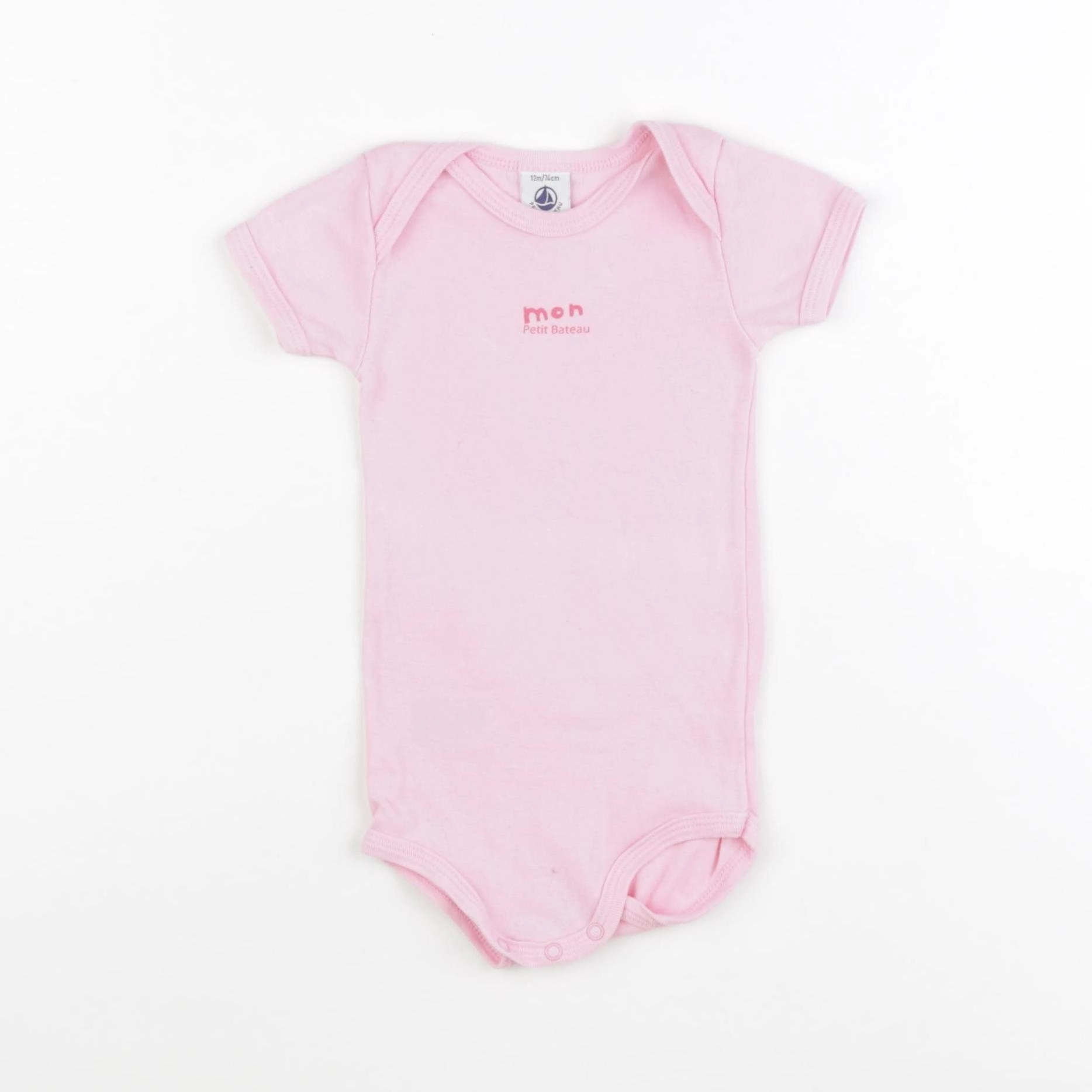 Petit Bateau - body rose - 12 mois