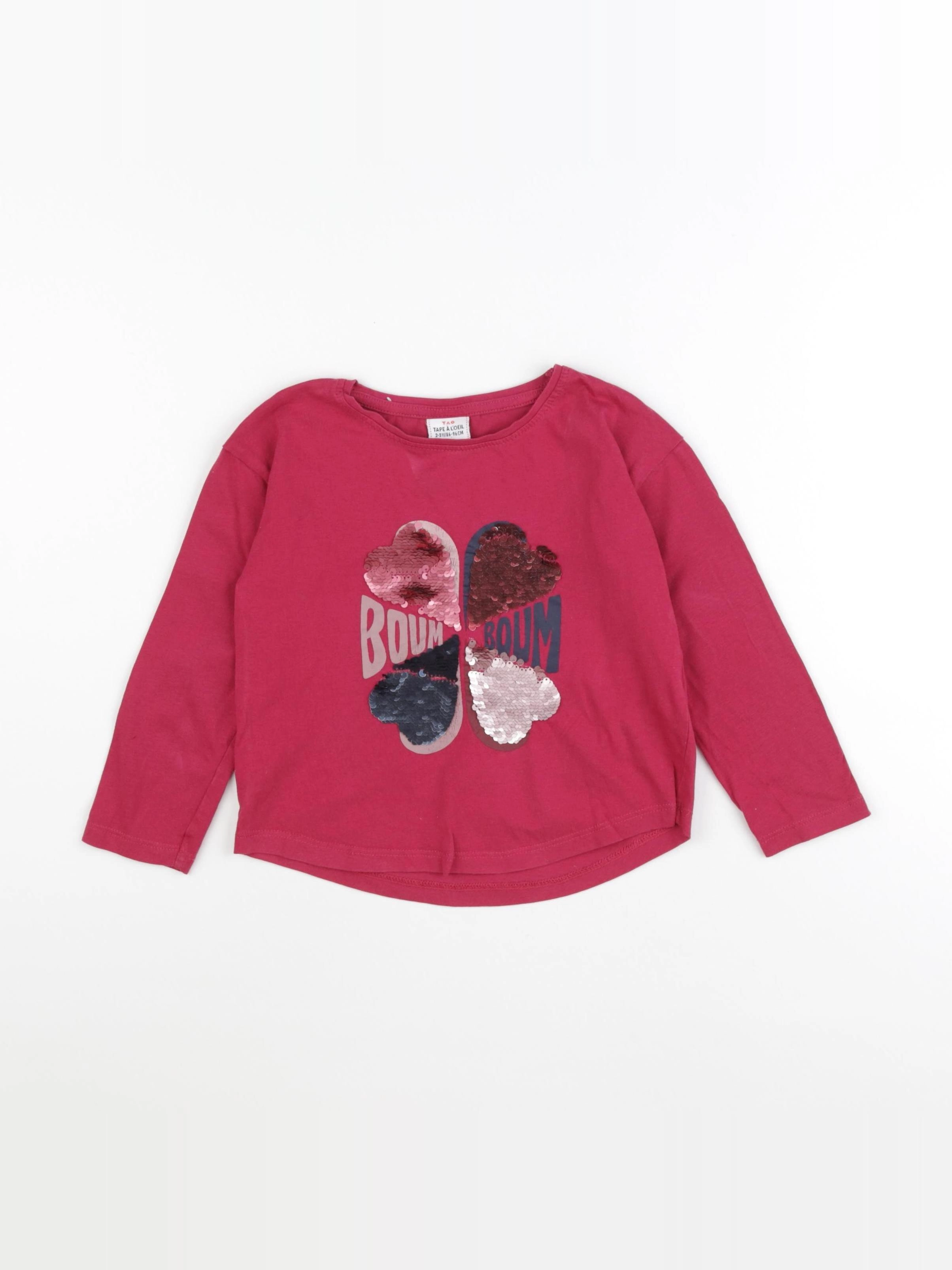 Tape à l'oeil - tee-shirt rose - 2/3 ans