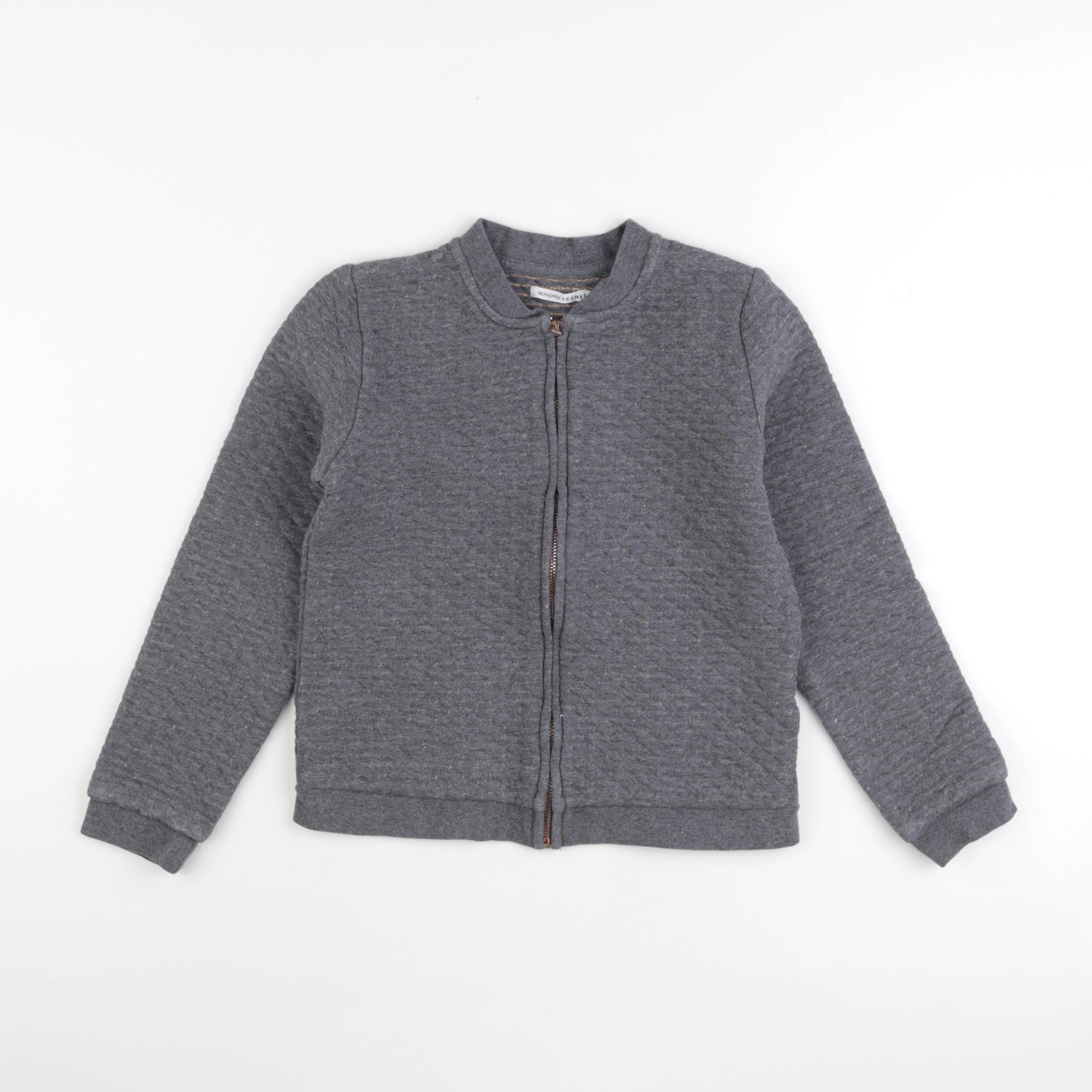 Monoprix - gilet gris, or - 12 ans