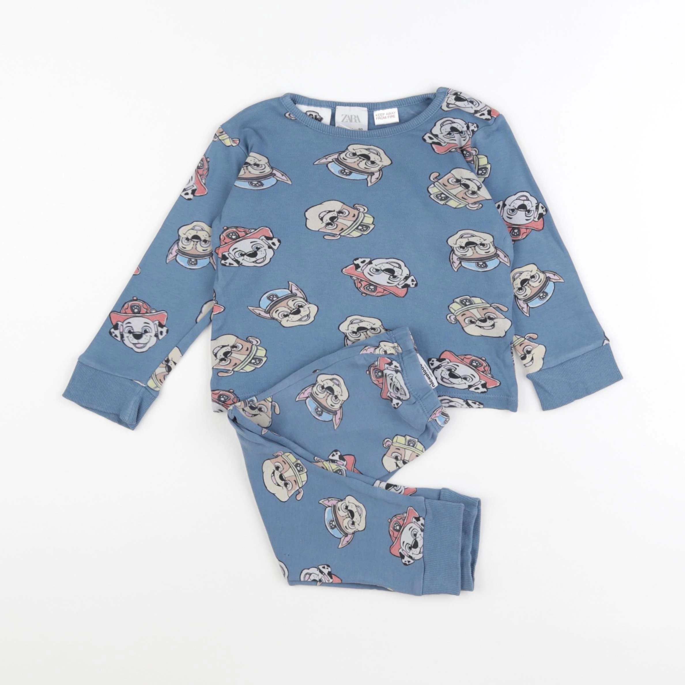 Zara - pyjama coton bleu - 18/24 mois