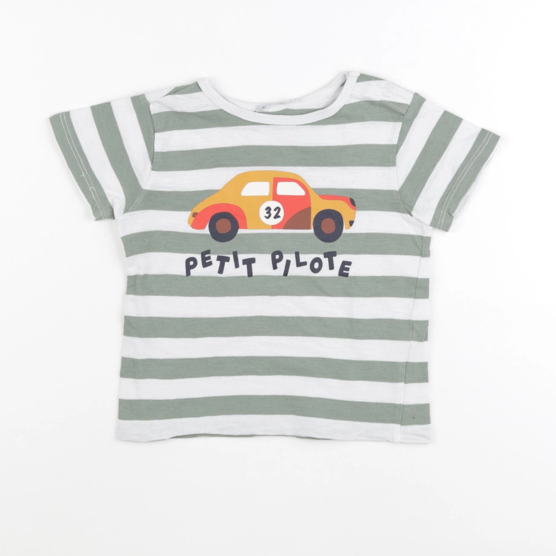 Boutchou - tee-shirt blanc, vert - 36 mois