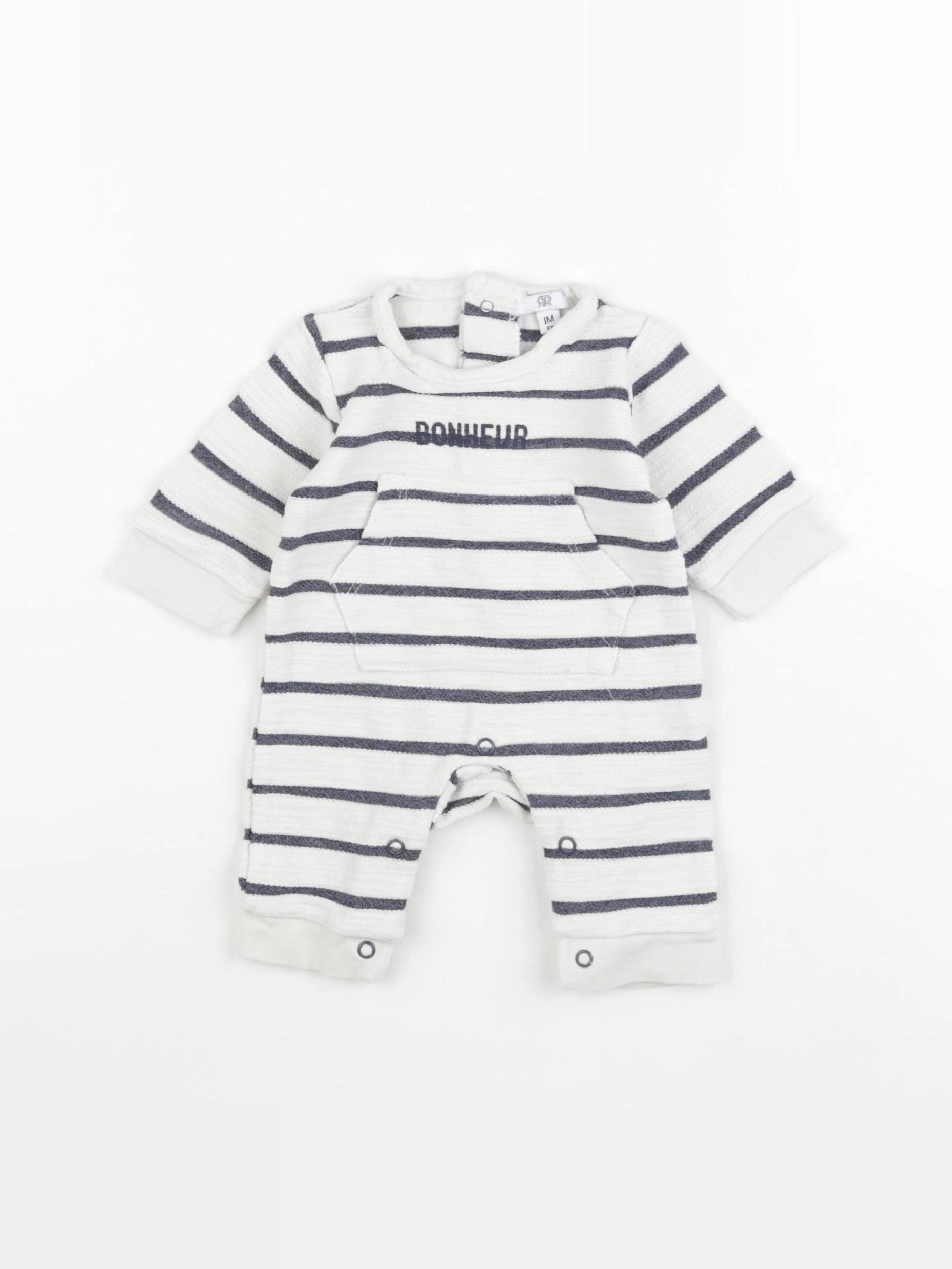 La Redoute - combinaison blanc, bleu - 1 mois