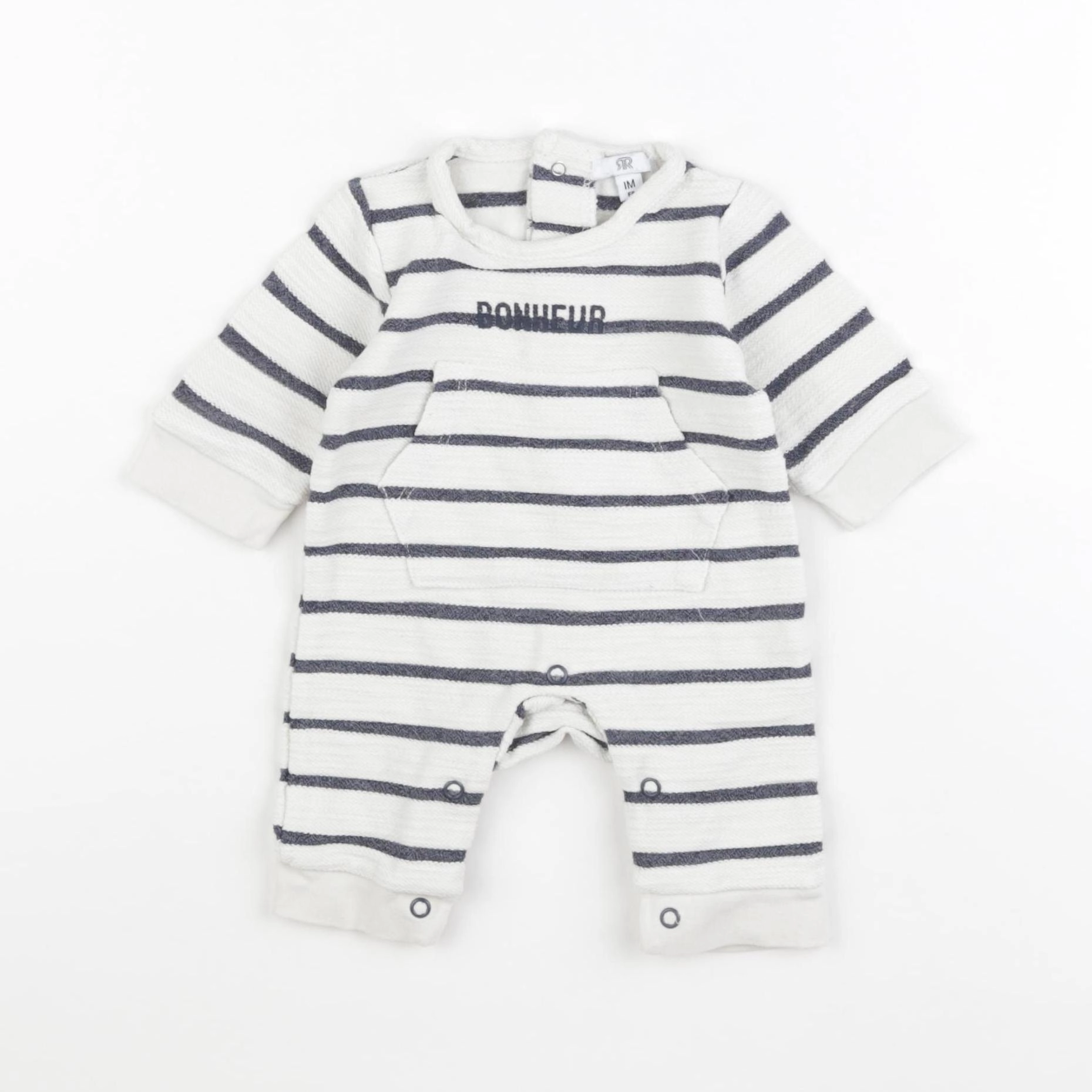 La Redoute - combinaison blanc, bleu - 1 mois