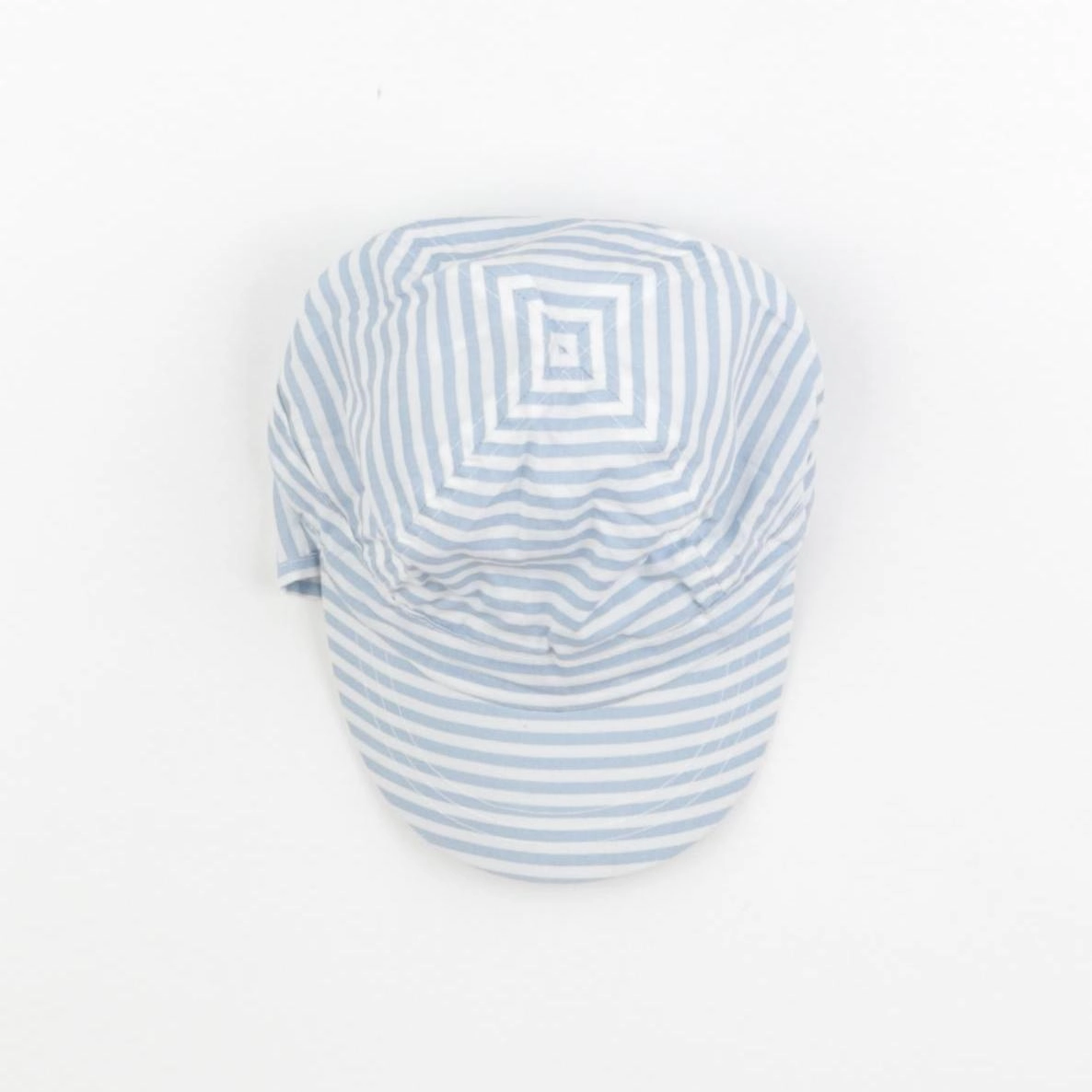 H&M - chapeau bleu, blanc - 6/9 mois