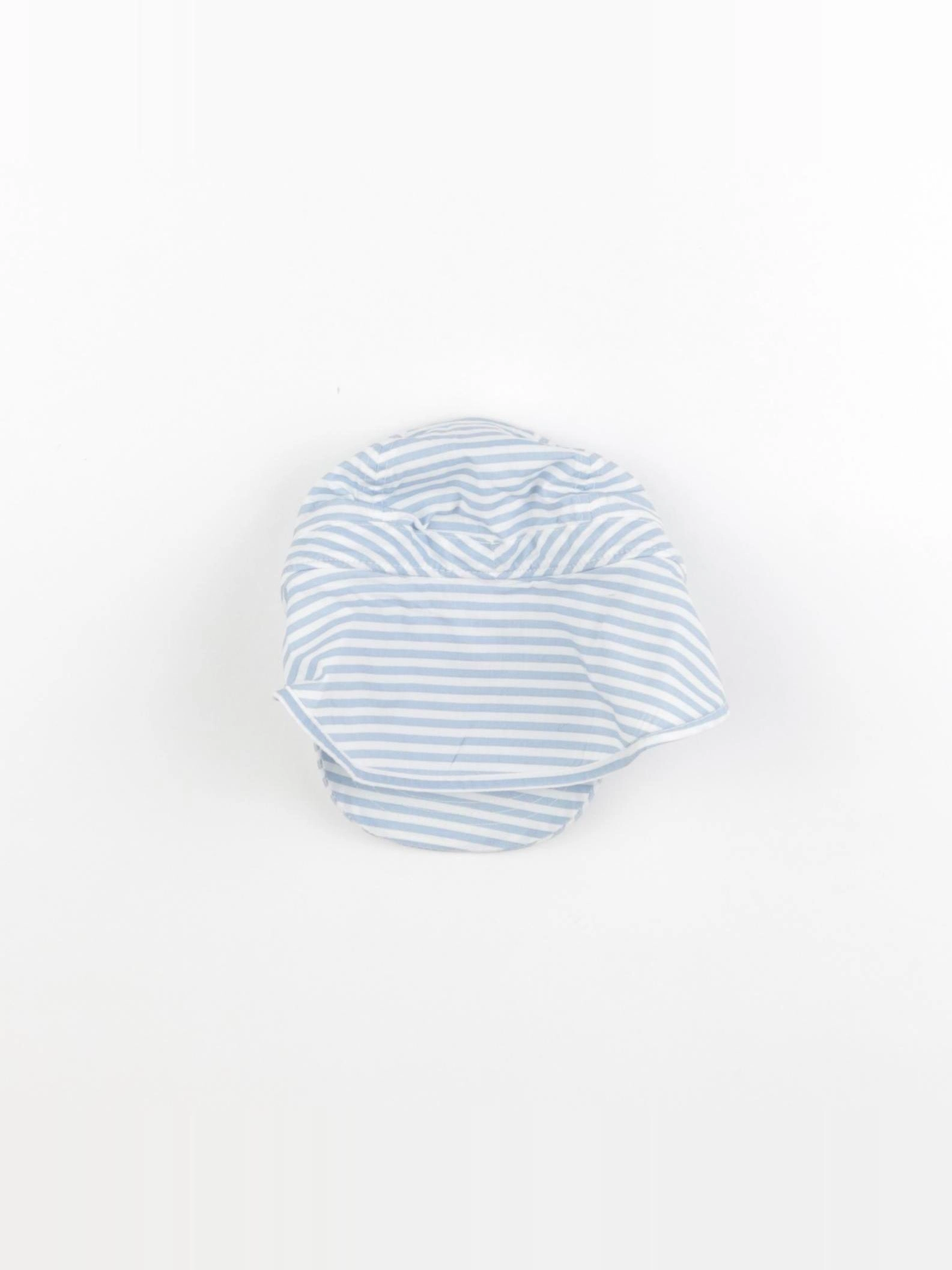 H&M - chapeau bleu, blanc - 6/9 mois