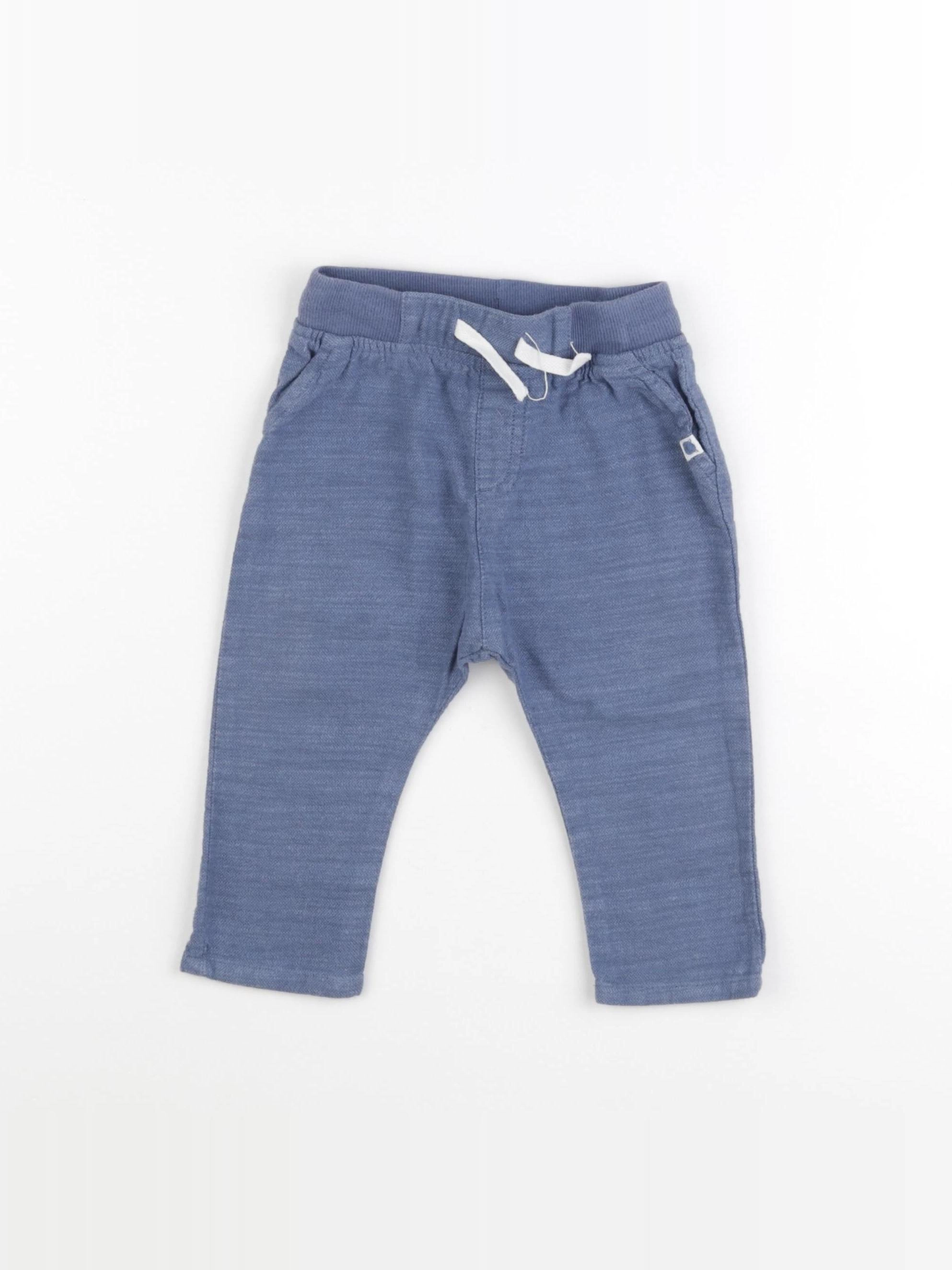 H&M - pantalon bleu - 6/9 mois