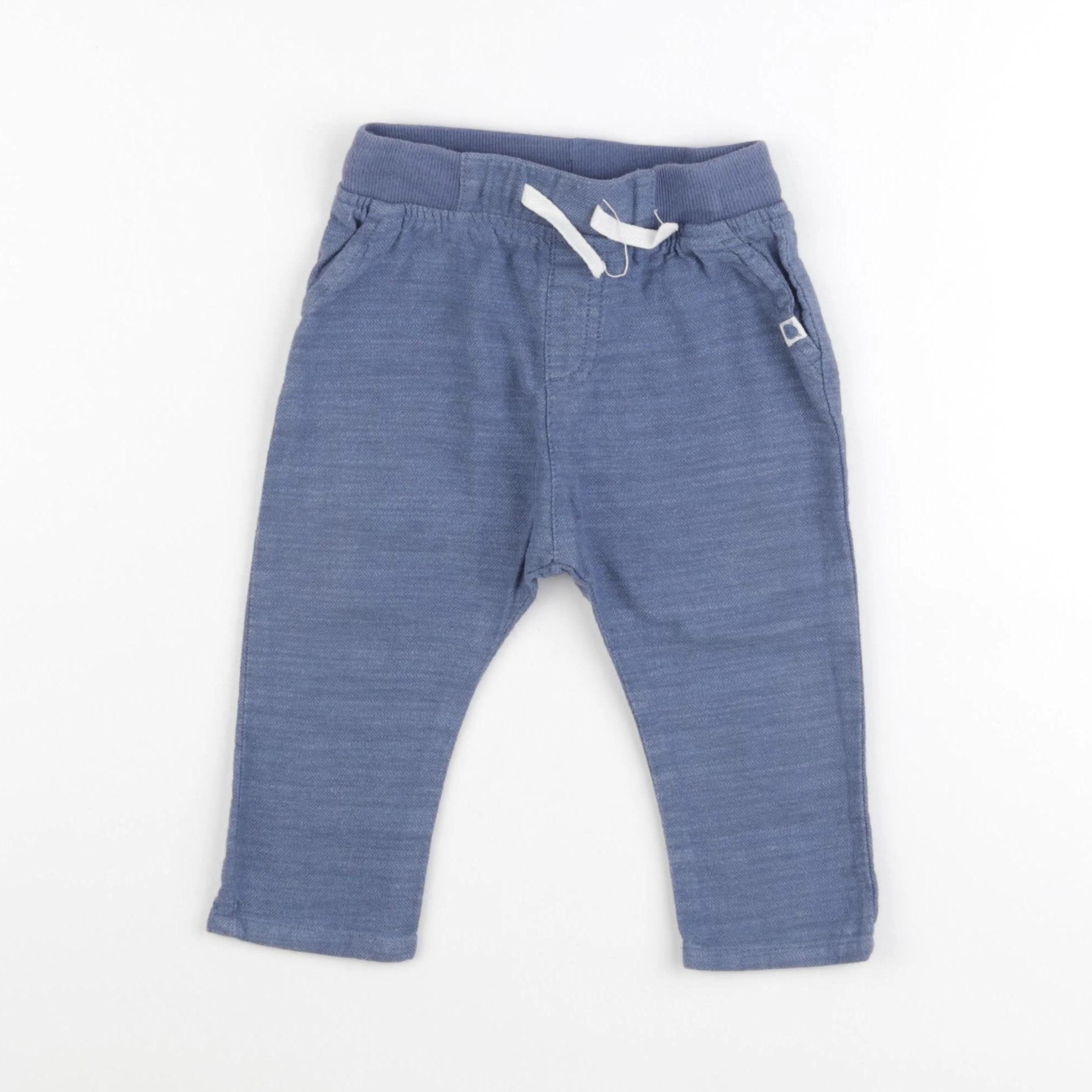 H&M - pantalon bleu - 6/9 mois