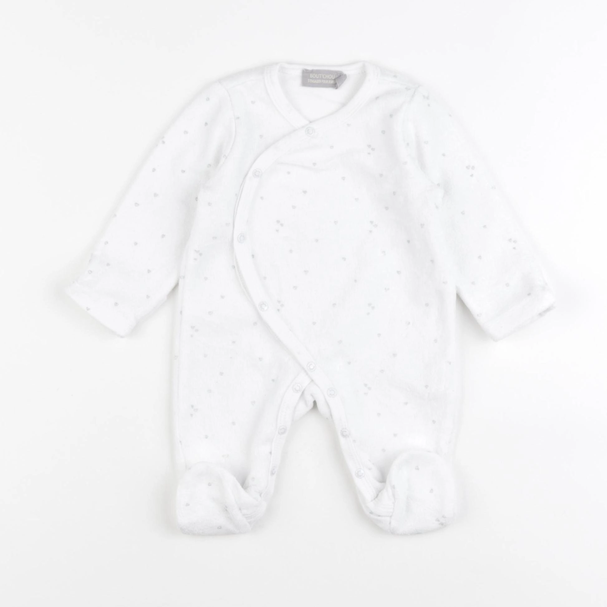 Boutchou - pyjama velours blanc - 1 mois