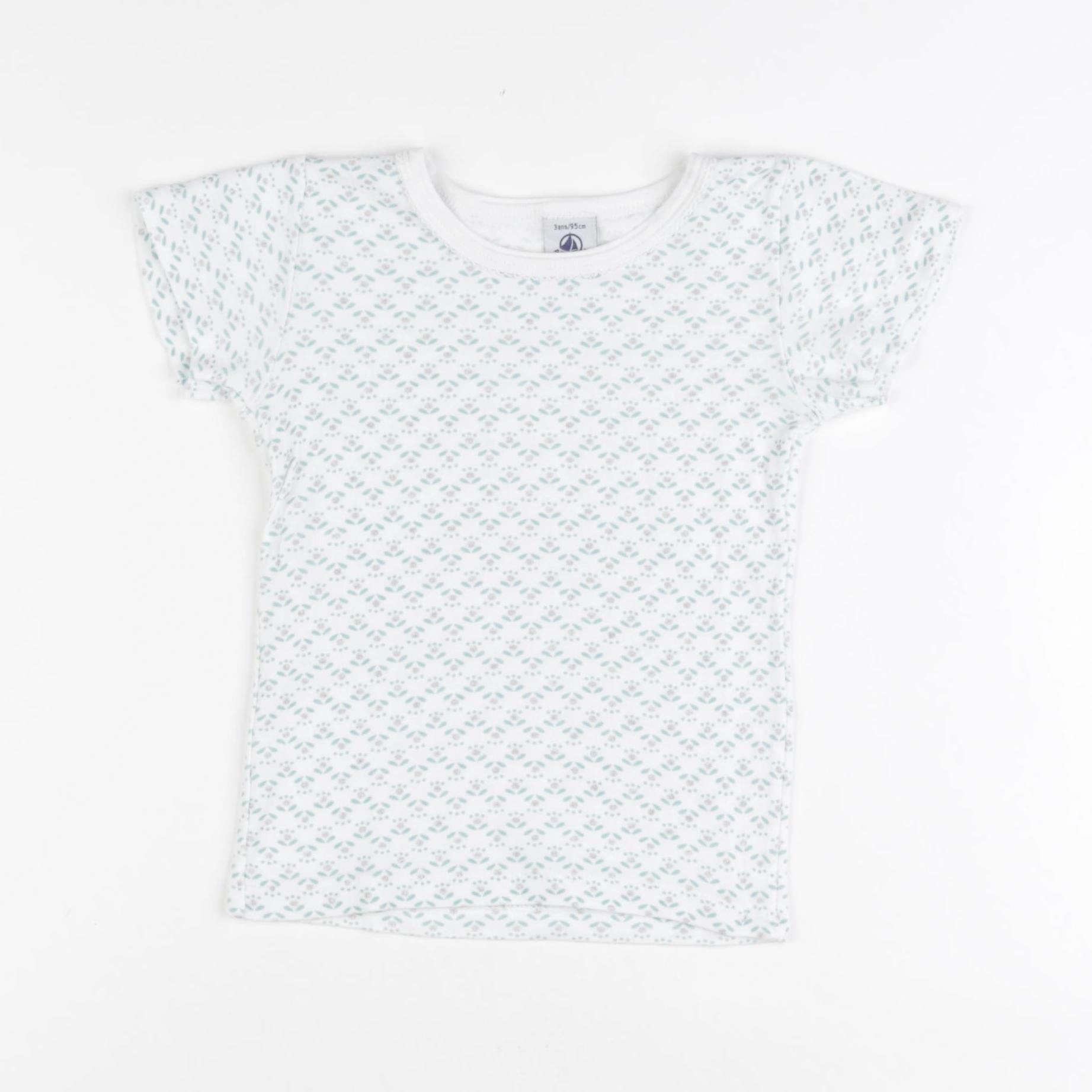Petit Bateau - maillot de corps blanc, bleu - 3 ans