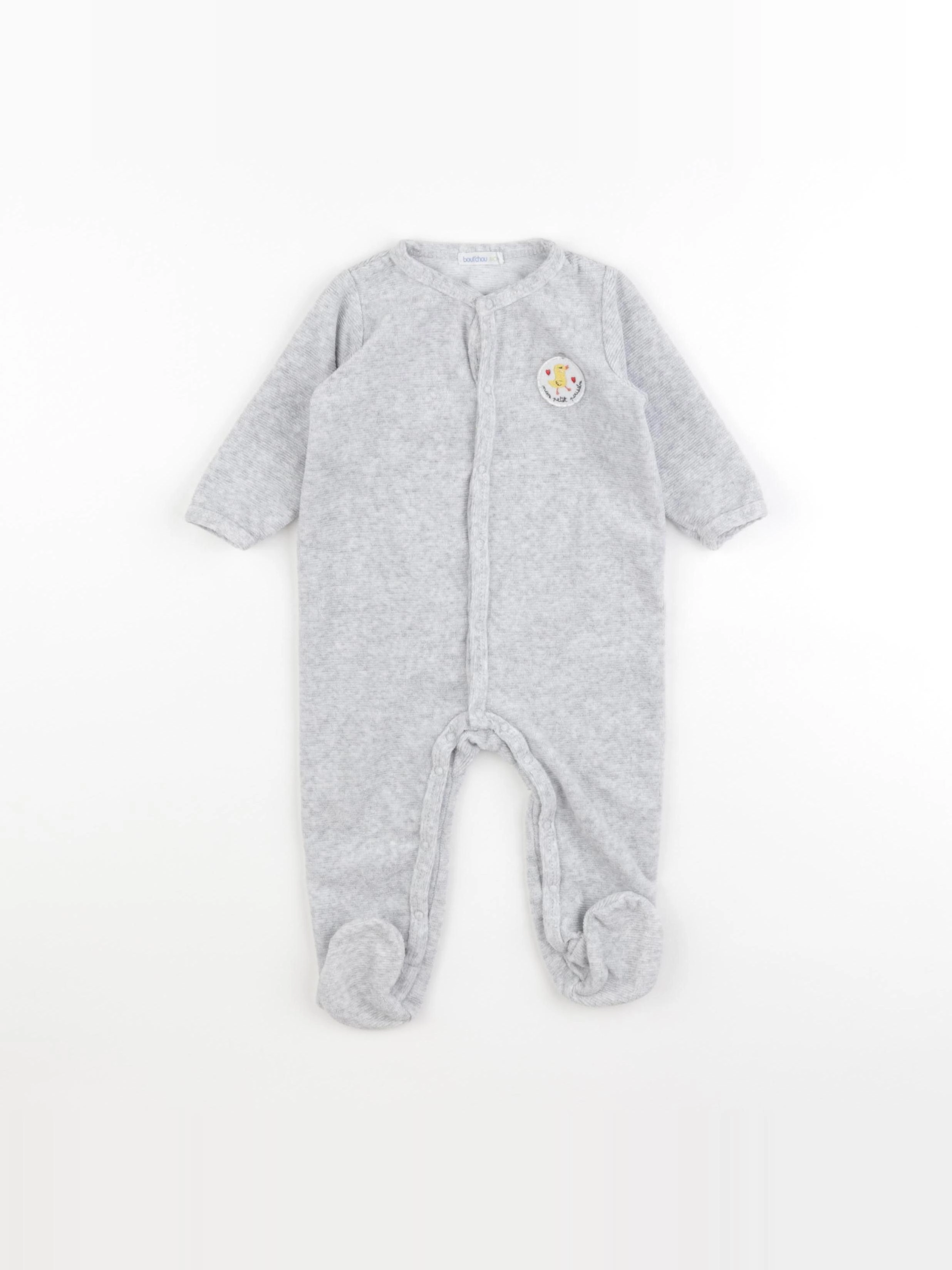 Boutchou - pyjama velours gris - 6 mois