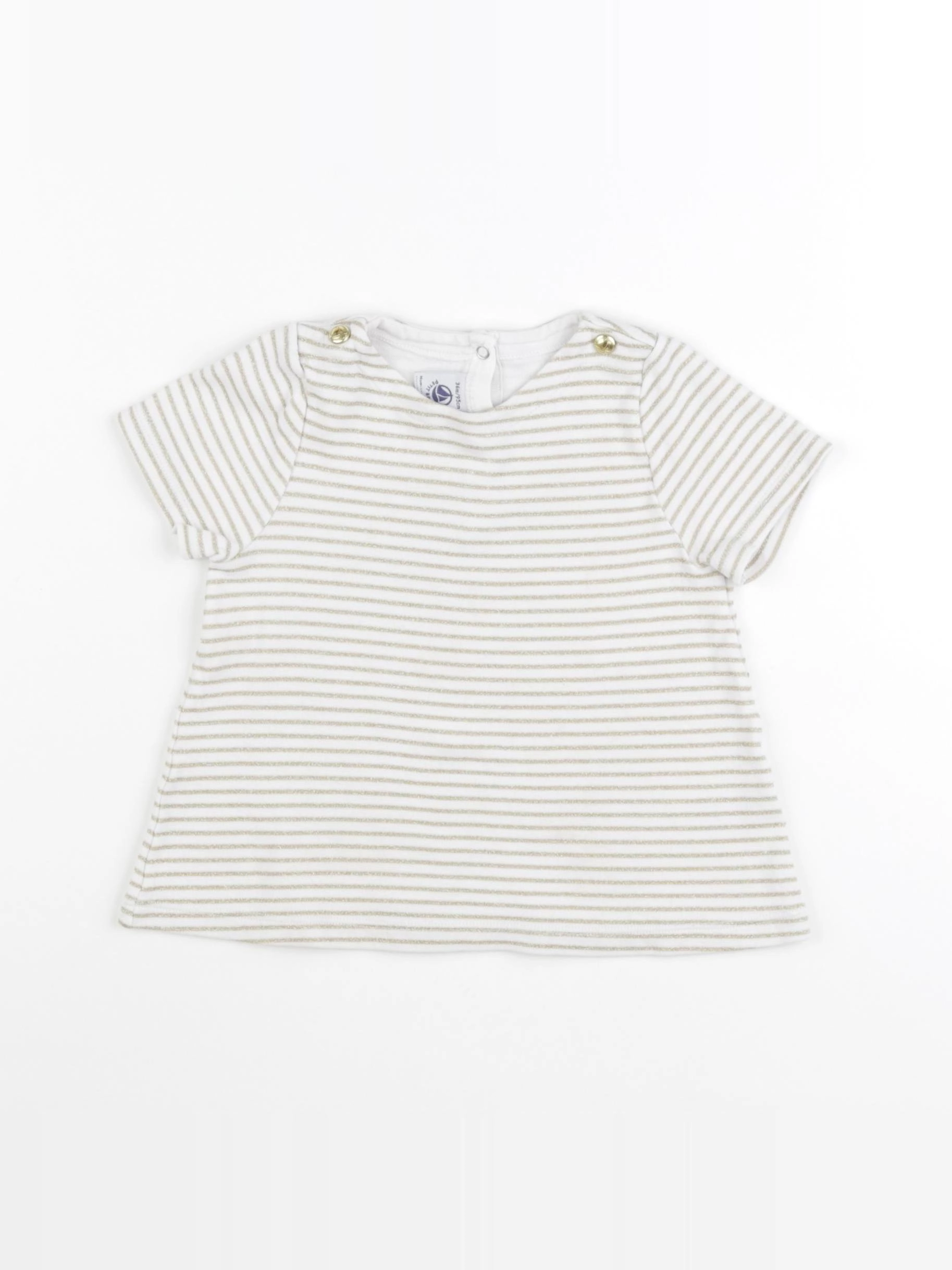 Petit Bateau - tee-shirt blanc, or - 36 mois