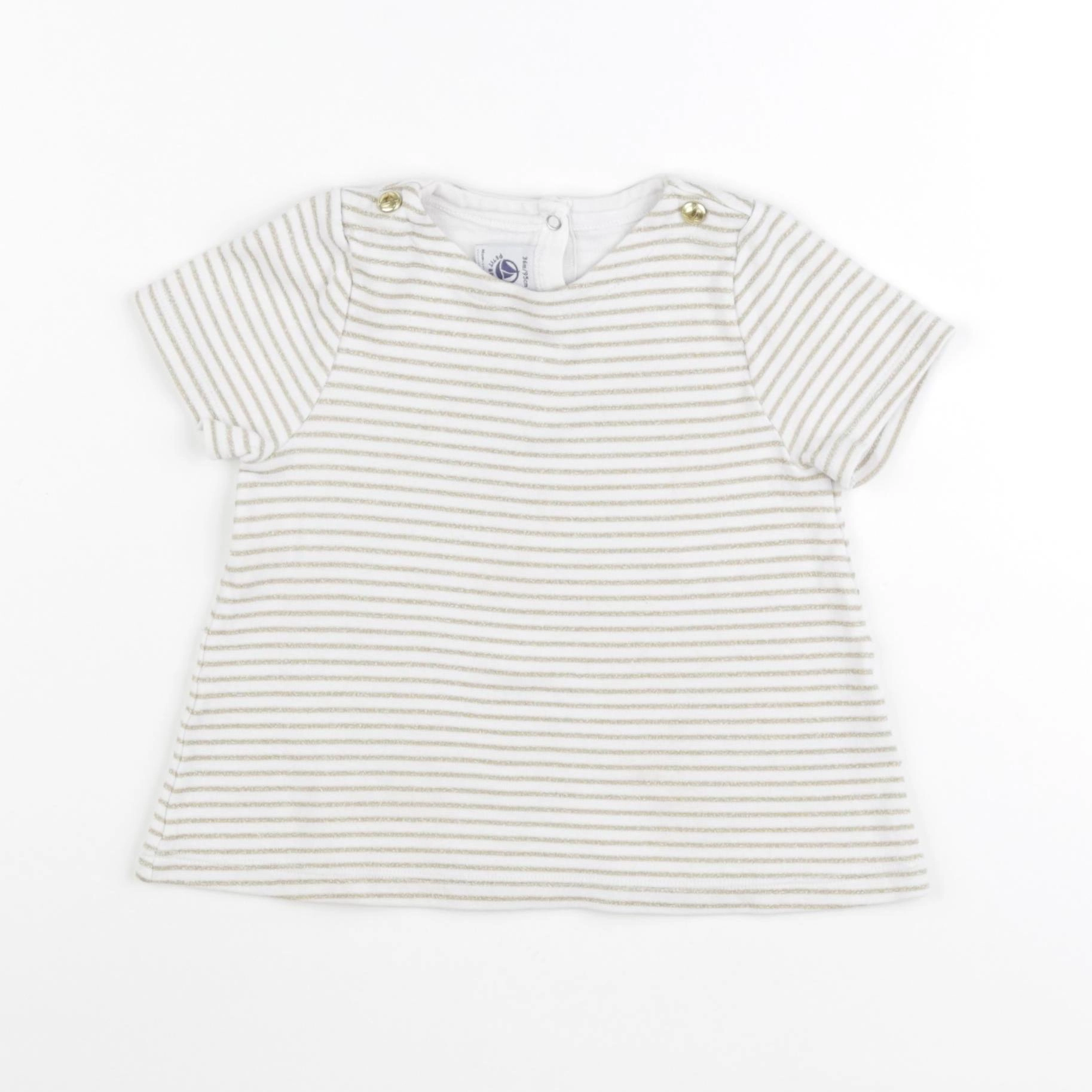 Petit Bateau - tee-shirt blanc, or - 36 mois