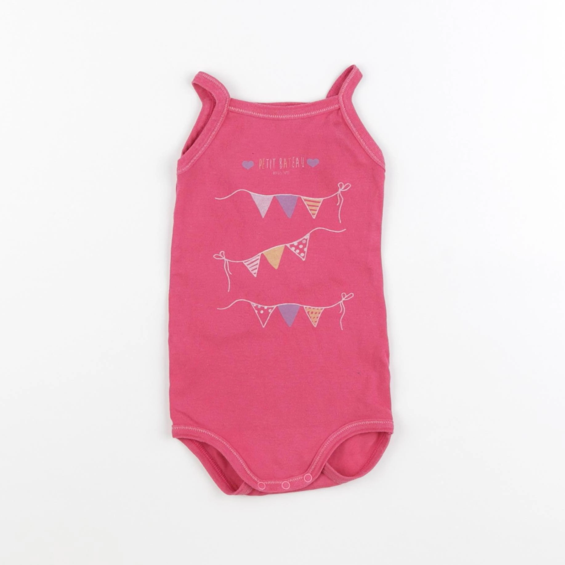 Petit Bateau - body rose - 12 mois