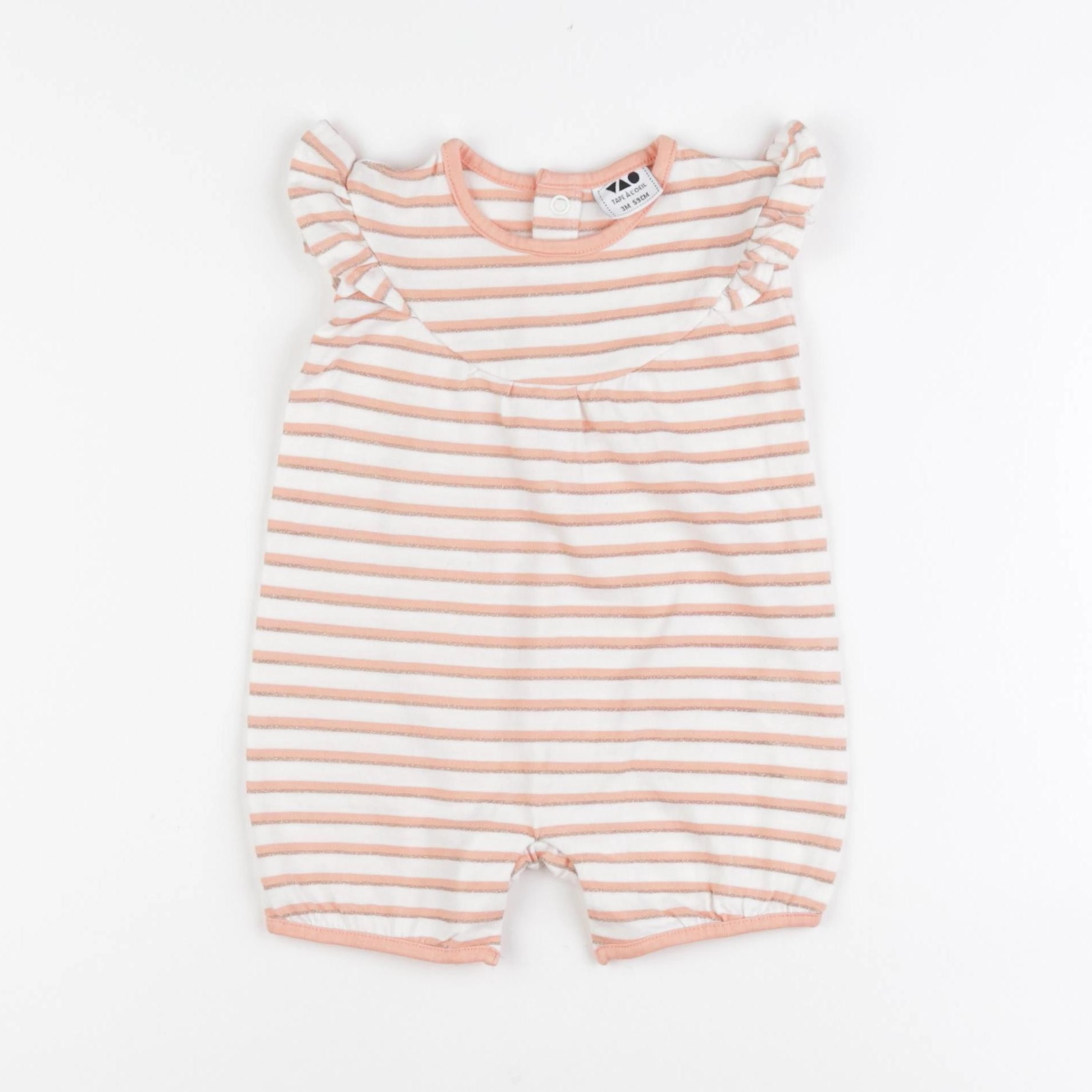 Tape à l'oeil - pyjama coton blanc, rose - 3 mois