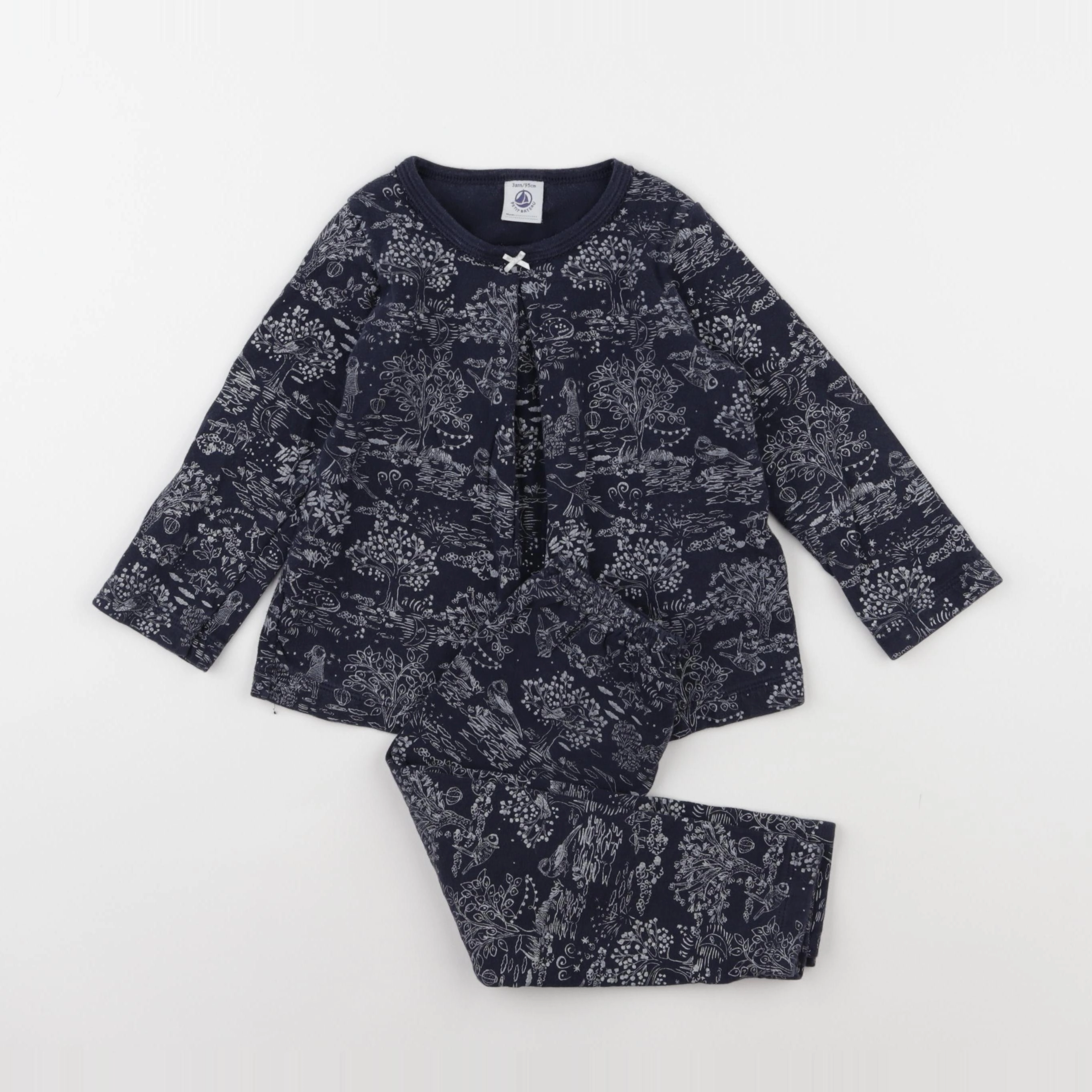 Petit Bateau - pyjama coton bleu - 3 ans