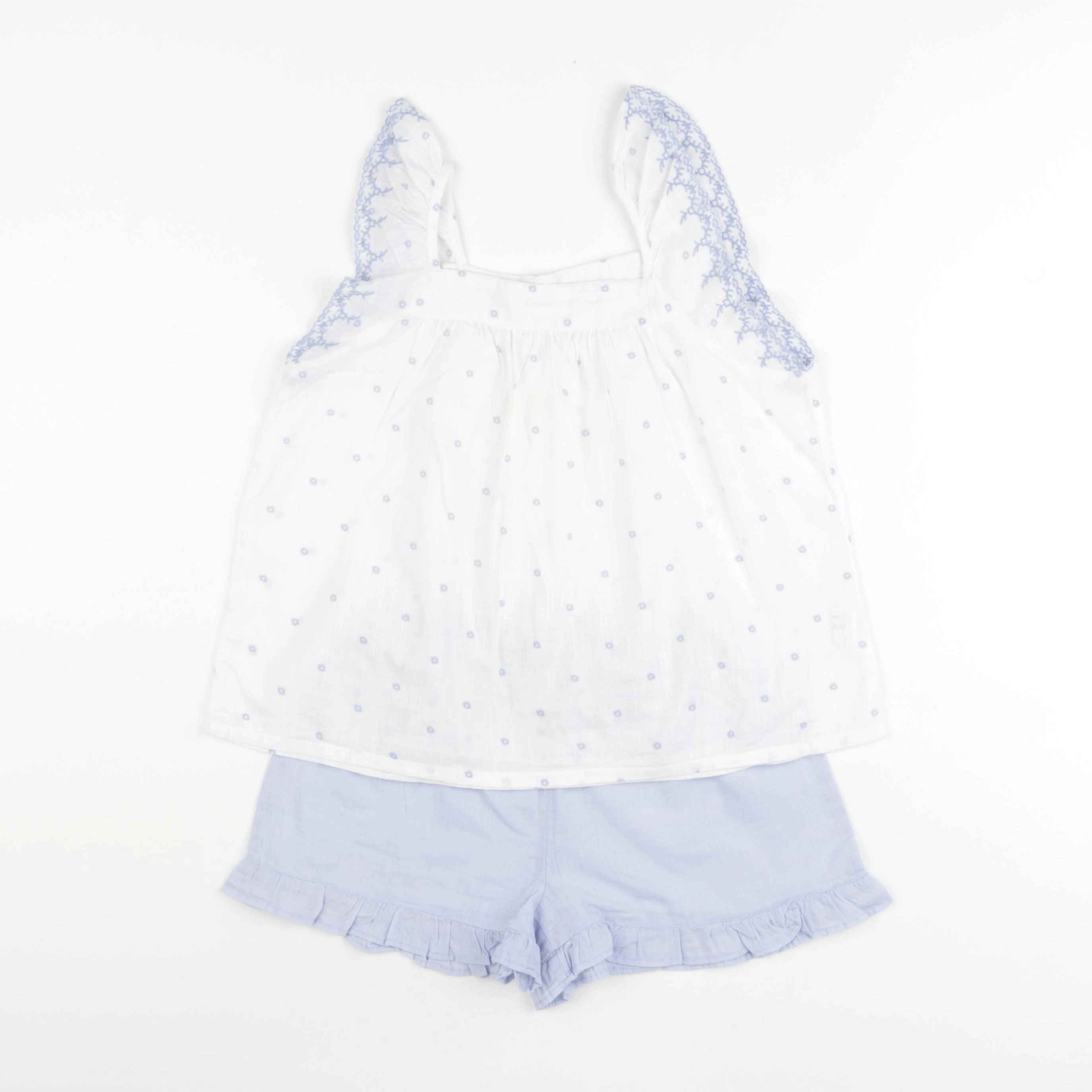 Monoprix - pyjama coton blanc, bleu - 6 ans